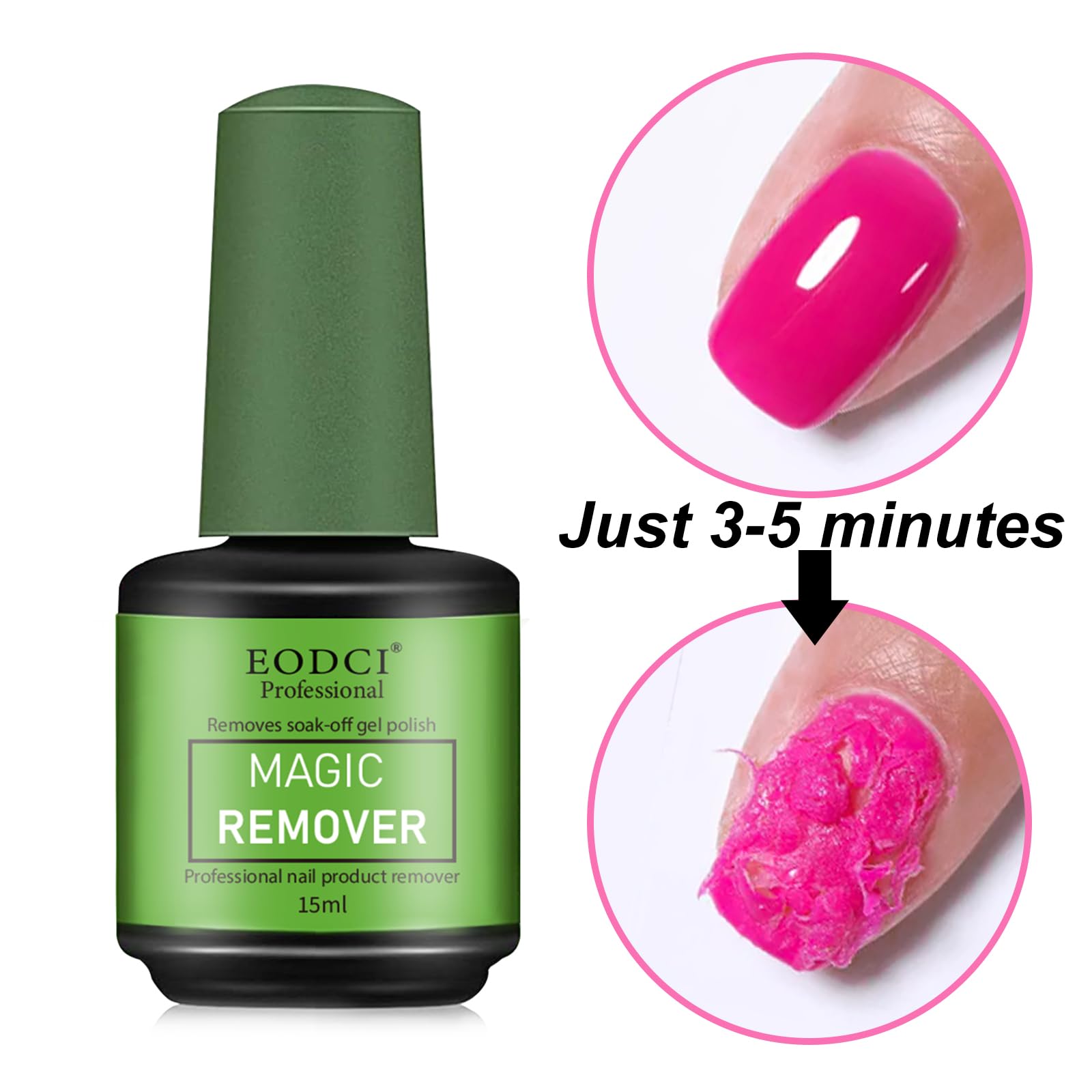 3Pcs Magic Nail Polish Remover - Quick & Easy Soak-Off Gel Polish Remover for Professional Nail Care | Perfect for Home & Salon Use