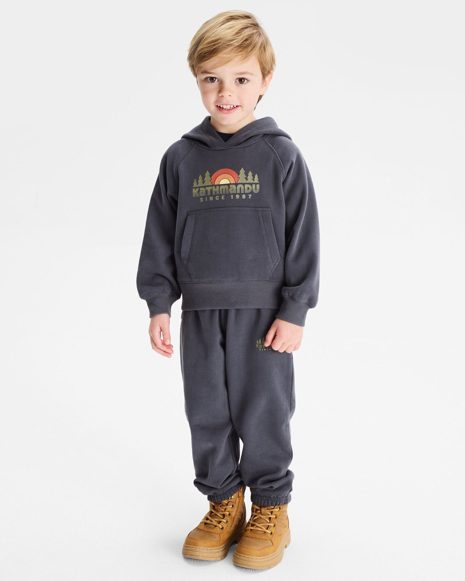 Retro Logo LT BB Hoodie for Kids - Mid Navy Blue | Stylish & Comfortable Pullover for School, Playdates & Outdoor Activities