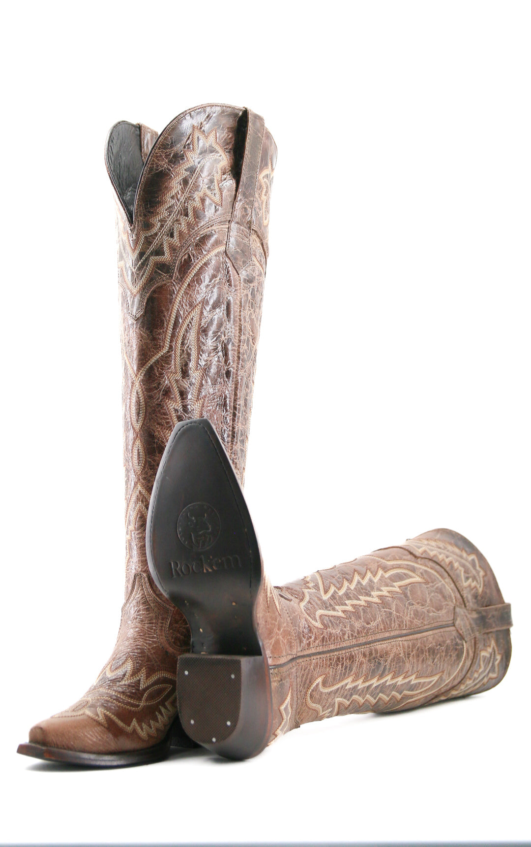 Maggie Women's Knee High Wide Calf Snip Toe Cowgirl Boots - Western Style Riding Boots for Country Dancing, Rodeo & Fashion Outfits