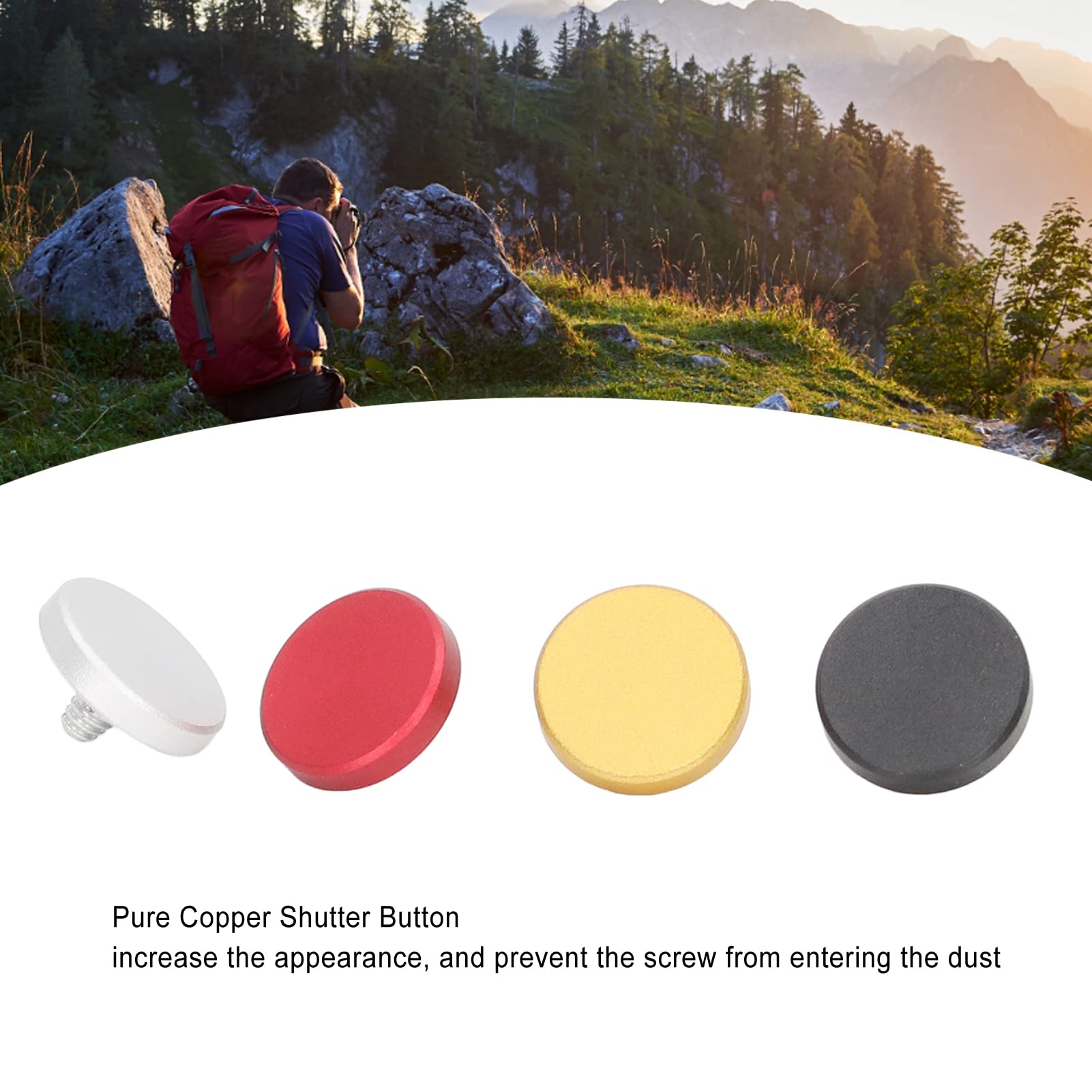 KIMISS Universal Soft Metal Shutter Release Button - High Precision Shutter for Fujifilm X100/X100S & M3 Cameras (4 Colors) - Perfect for Street Photography & Travel Shooting