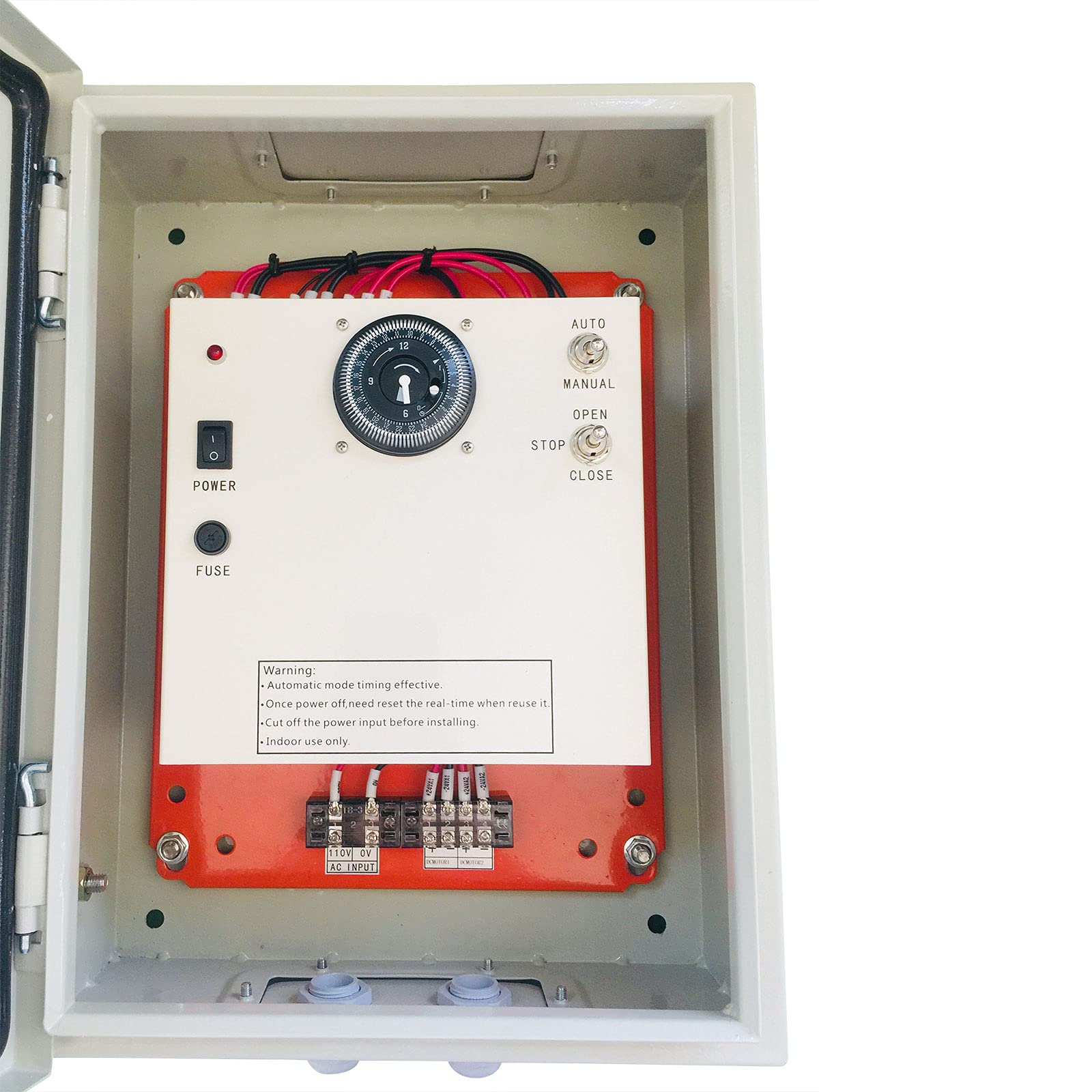LOYALHEARTDY AC110V to DC24V Greenhouse Roll Up Motor Timer Controller - Automatic Ventilation System for Greenhouse Windows & Sidewalls (Ideal for Hydroponics, Plant Nurseries & Commercial Greenhouses)