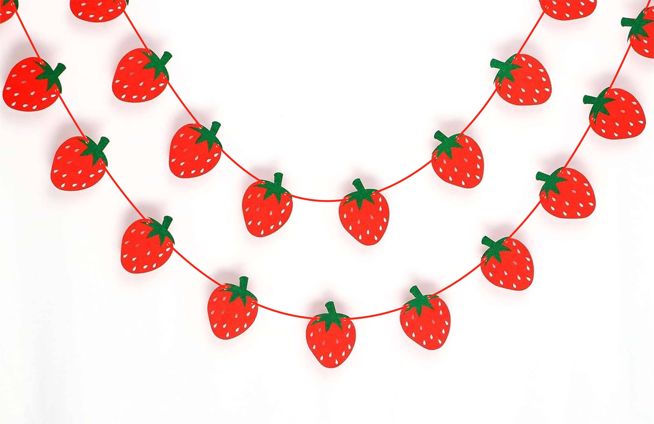 Strawberry Garland - Sweet Birthday Party Decorations for Baby Showers, Bridal Showers & Nursery Wall Decor