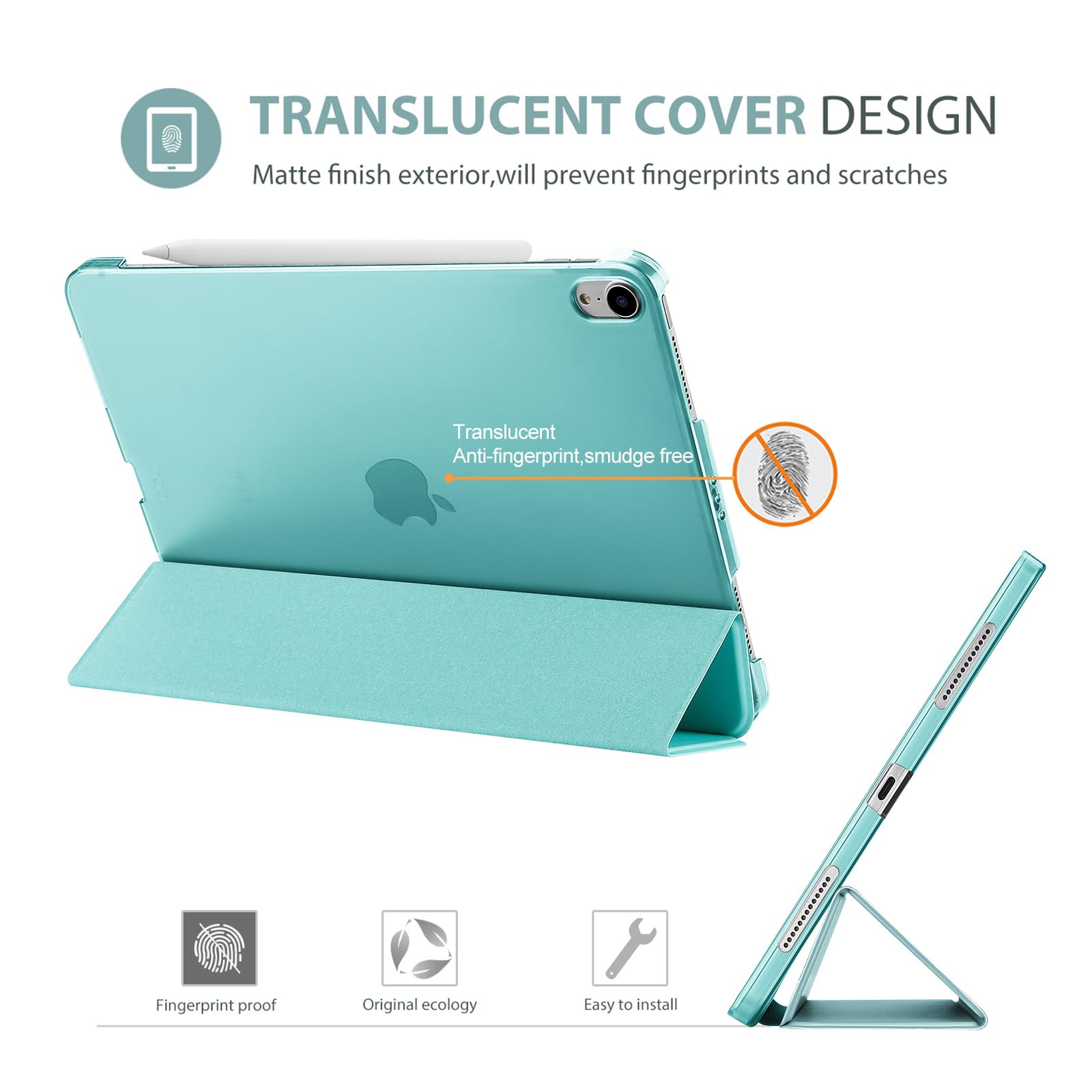 ProCase iPad Air 11-inch M3/M2 & 10.9-inch 5th/4th Gen Smart Protective Case - Shockproof Cover for iPad Air 2020-2025 (Airblue) - Perfect for Work, Travel & School Use