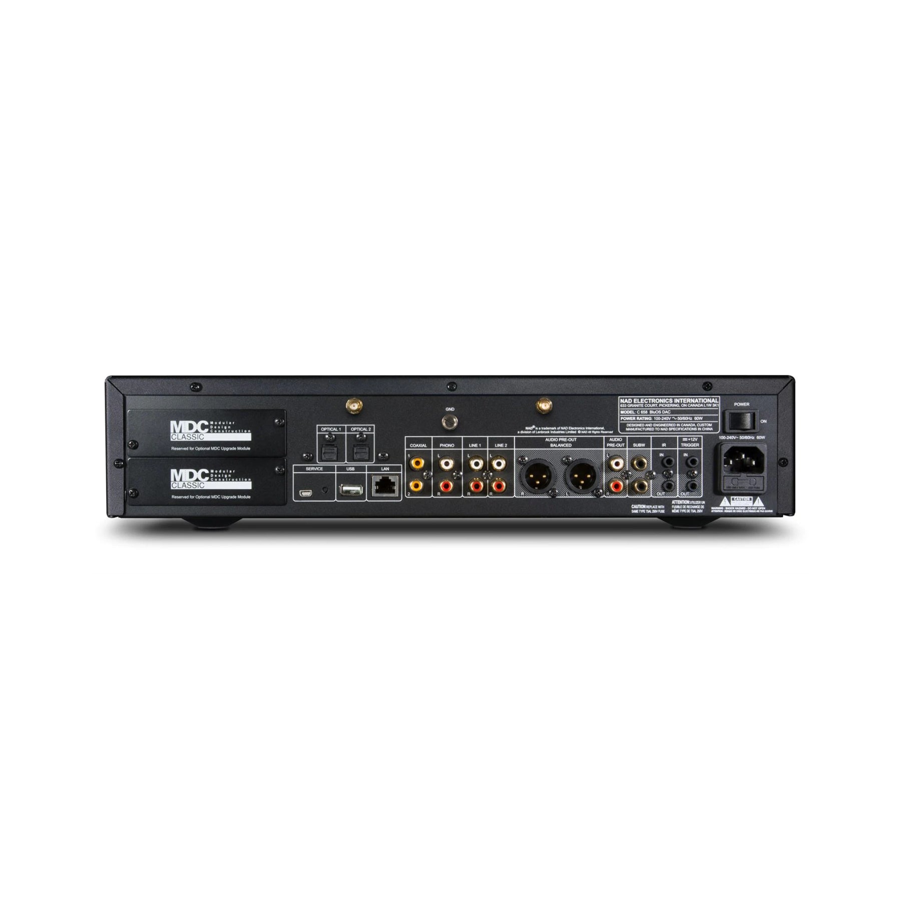 NAD C 658 BluOS Hi-Fi Streaming DAC Stereo Preamplifier with Phono Input - Perfect for Home Audio Systems & Vinyl Record Players