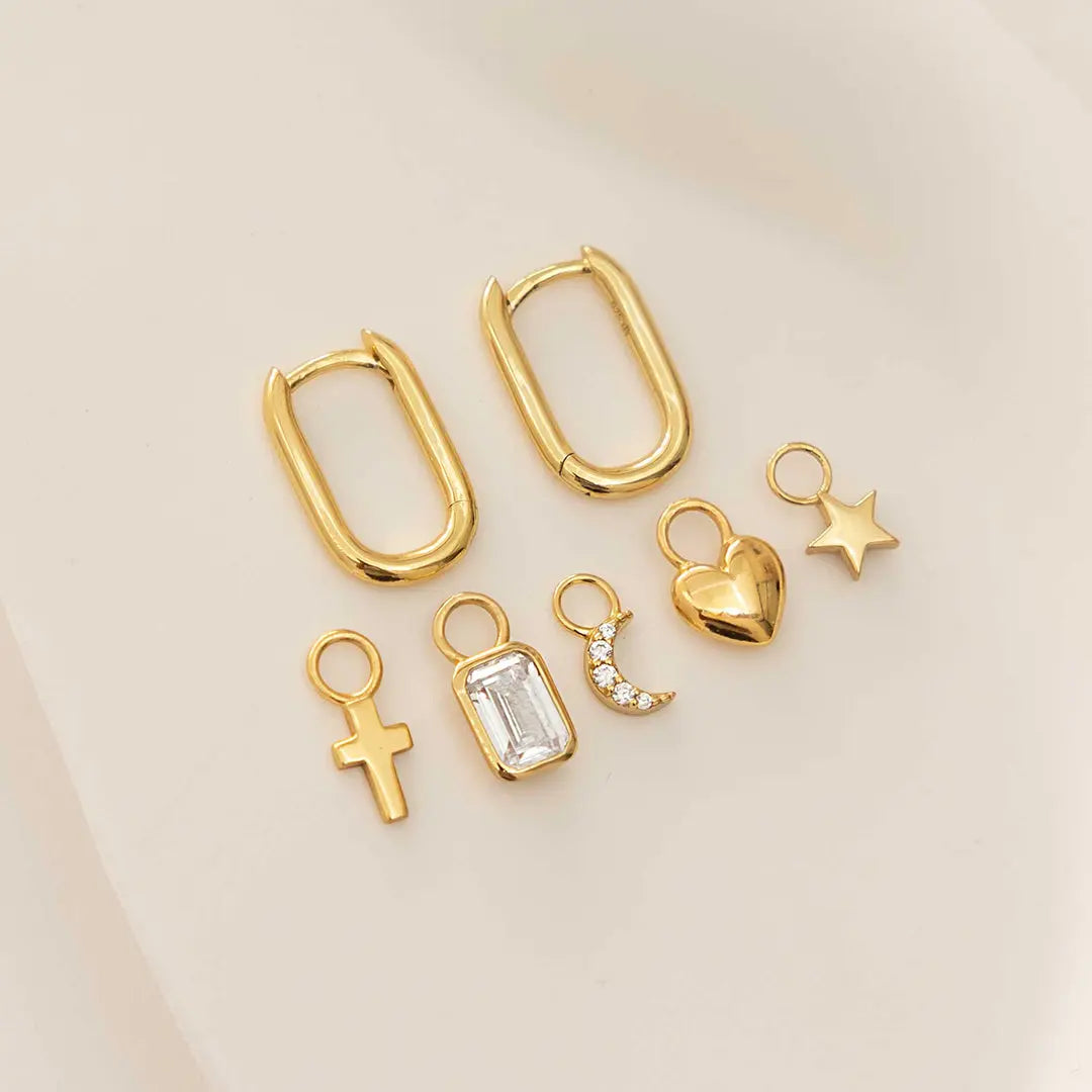 Stylish Cross Rectangle Hoop Earrings for Women - Trendy Geometric Jewelry for Everyday Wear & Special Occasions