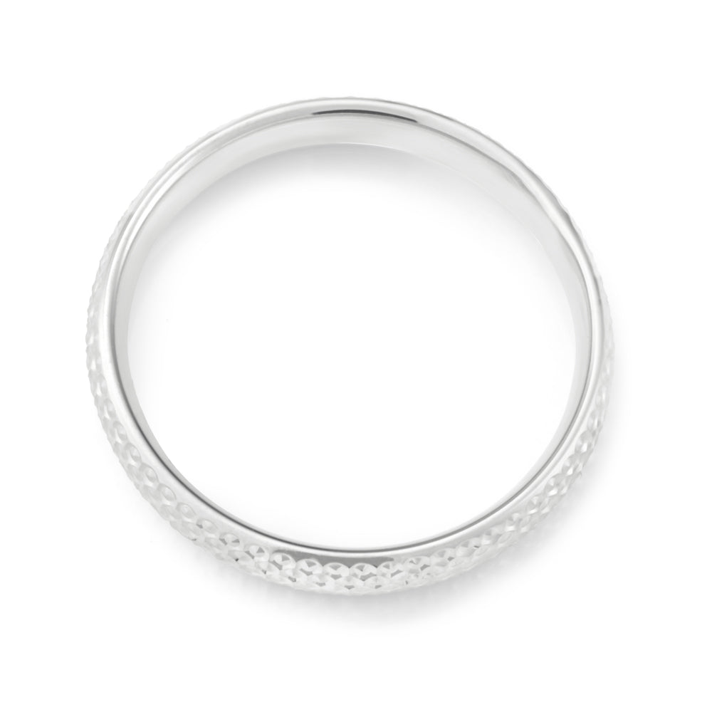 9ct White Gold Diamond Cut Ring for Women - Elegant Wedding, Engagement & Anniversary Jewelry Gift