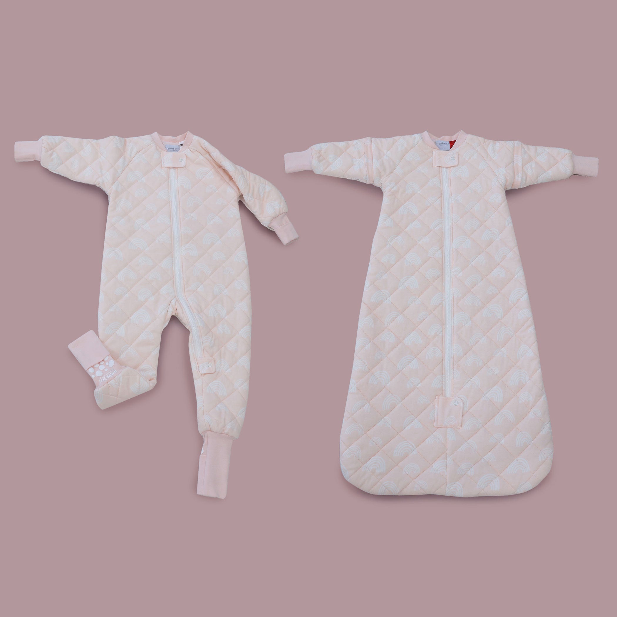Nordic 2.5 TOG & 3.5 TOG Baby Sleep Suit and Convertible Sleep Bag Bundle - Rose Pink - Perfect for Nursery, Daycare, and Travel