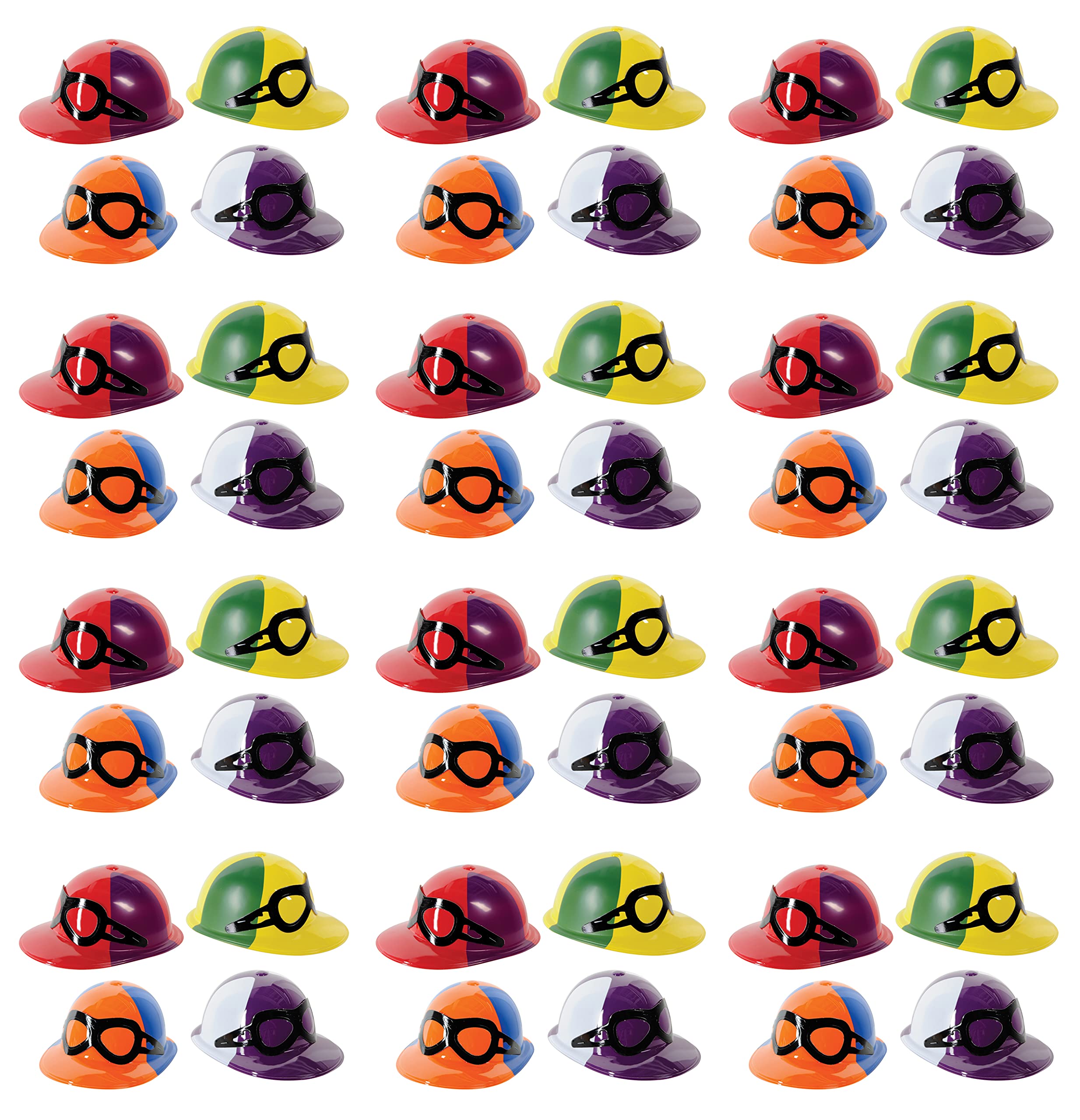 Beistle 48-Piece Colorful Plastic Jockey Helmet Hats for Horse Racing Party Supplies - Race Day Headwear for Kentucky Derby, Equestrian Events & Themed Costume Parties