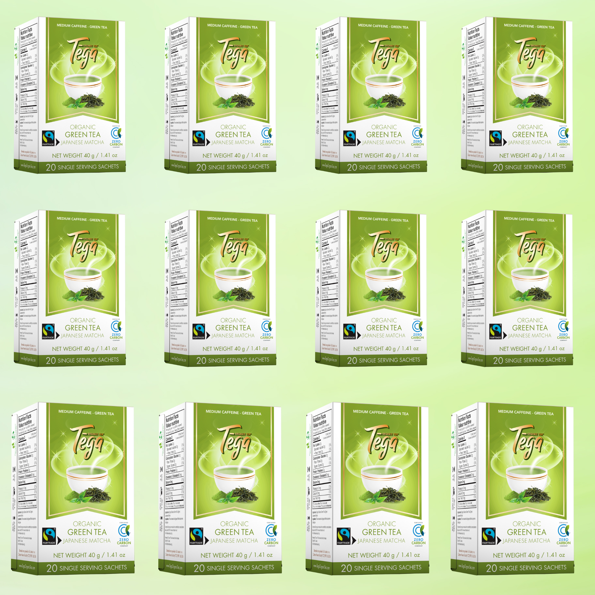 Organic Sencha Green Tea with Japanese Matcha - Fair Trade Certified, 20 Tea Bags - Perfect for Relaxation & Energy Boost at Home or Office