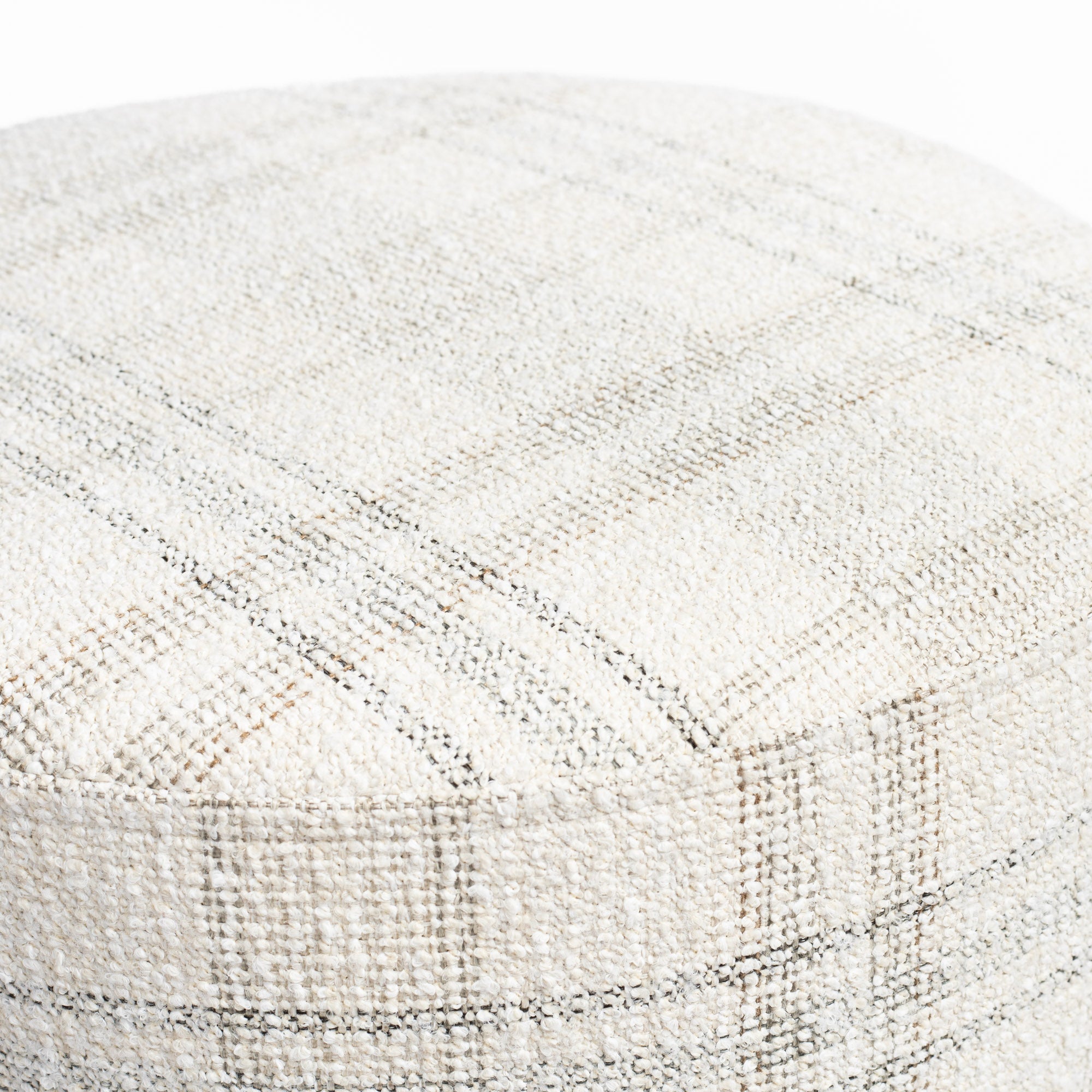 Hugo 18x16 Round Ottoman with Salt & Pepper Fabric - Perfect for Living Room, Bedroom or Office Footrest & Extra Seating