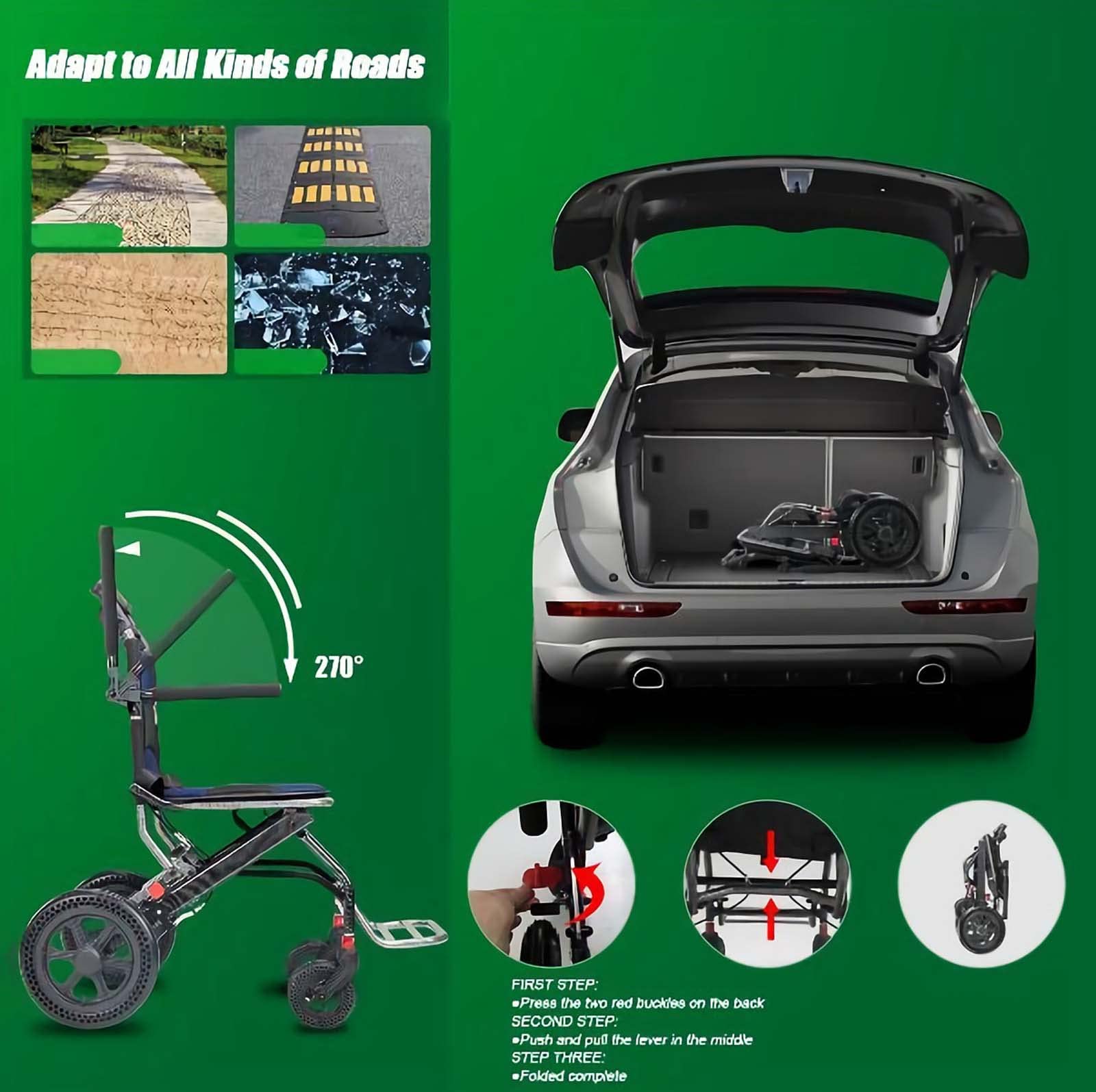Lightweight Folding Wheelchair for Adults - Compact Aluminum Self-Propelled Travel Wheelchair with Carry Bag | Portable Mobility Aid for Home, Travel & Daily Use