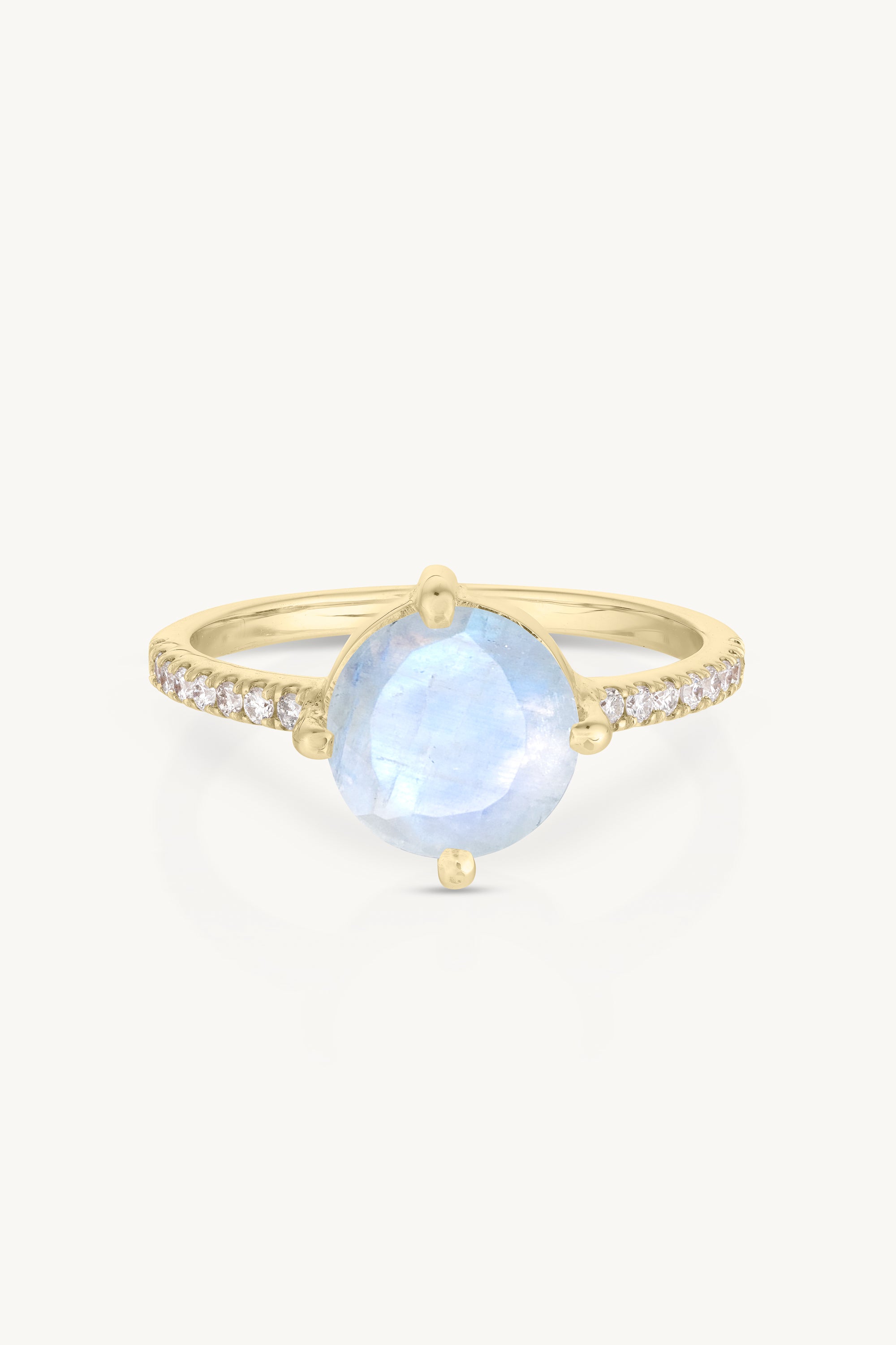 14K Yellow Gold Moonstone Solitaire Ring for Women - Elegant & Unique Birthstone Jewelry for Engagement, Wedding, Anniversary & Everyday Wear