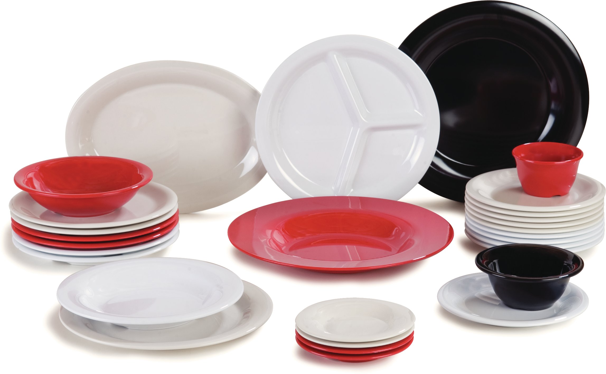 Carlisle 3303005 Sierrus Chef Salad & Pasta Bowls - Set of 12 (12-Inch, 20-Oz, Durable Melamine, Red, NSF Certified) - Perfect for Restaurants, Catering & Outdoor Dining