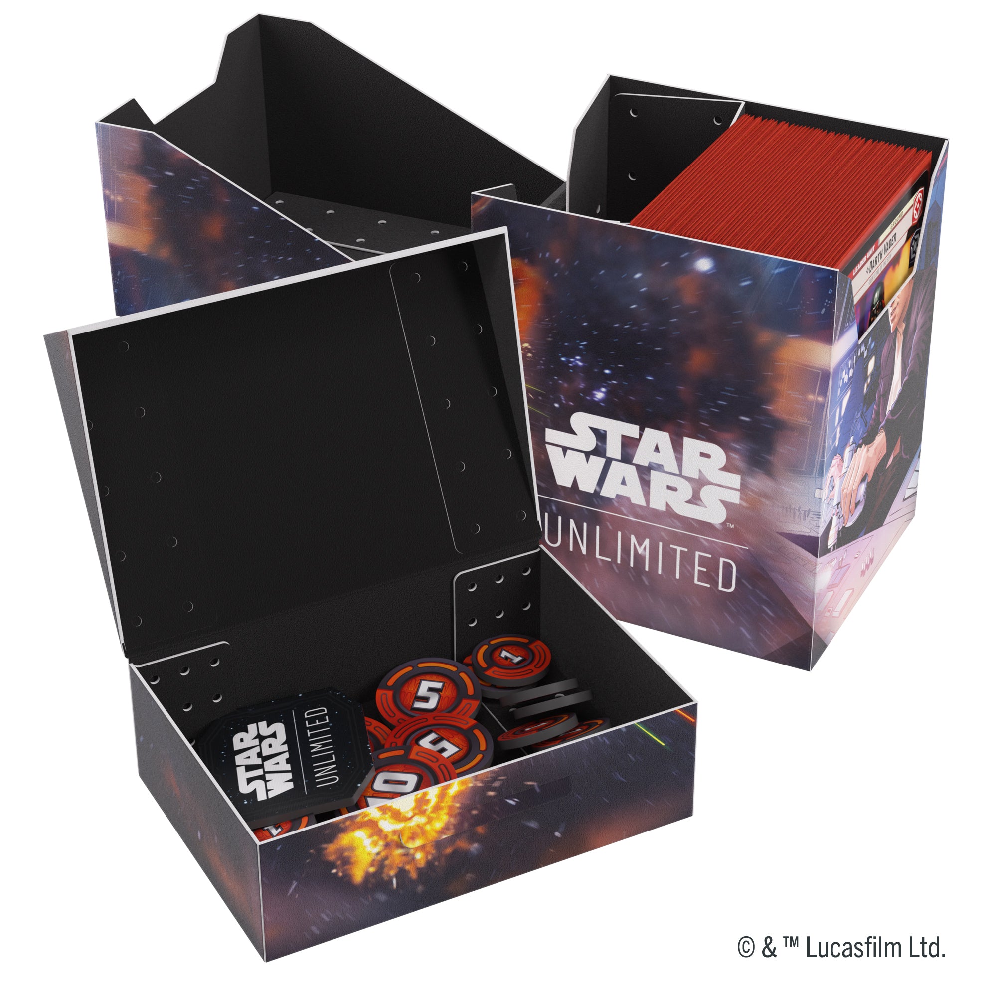 Star Wars Unlimited Soft Crate Han Solo Millennium Falcon - Collectible Storage for Trading Cards & Memorabilia - Perfect for Display, Travel & Game Nights