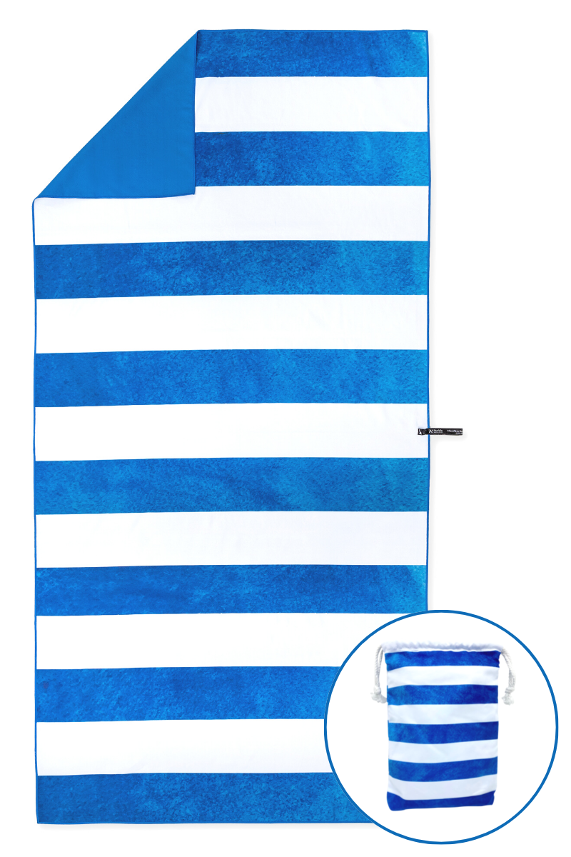 Premium Bondi Large Beach Towel with Pouch - Extra Large 100% Cotton Quick Dry Towel for Pool, Beach, Yoga & Travel - Soft & Absorbent Bath Towel for Adults & Kids