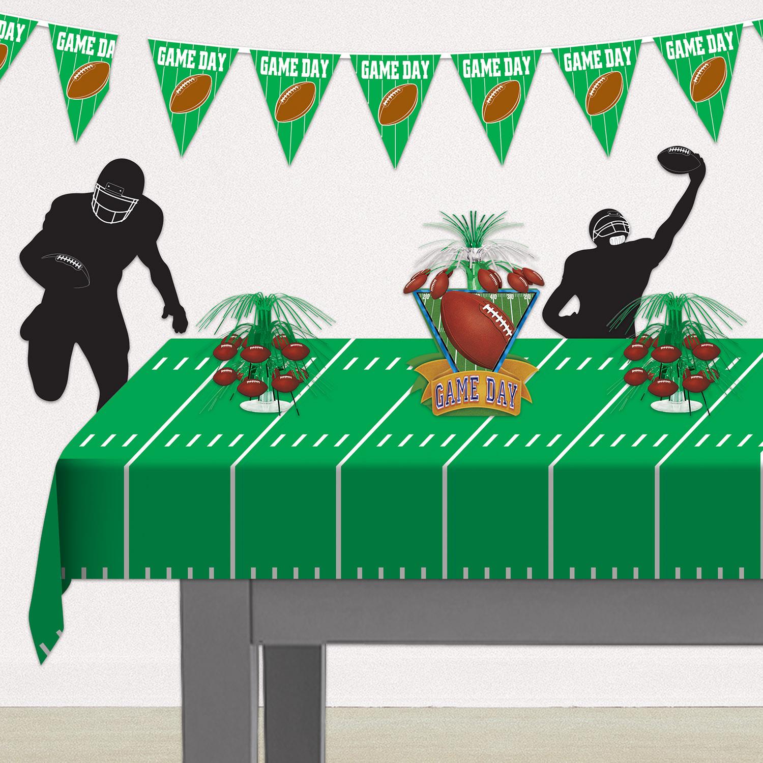 12 Pack Beistle Game Day Football Party Table Covers - Waterproof Disposable Tablecloths for Football Tailgate, Super Bowl, Sports Themed Parties & Events