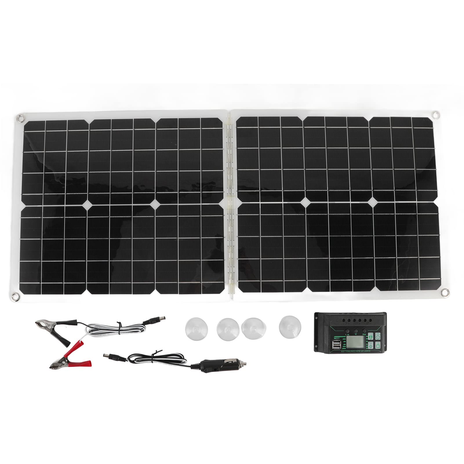 Haofy 50W 2A Portable Solar Panel - High Efficiency Foldable Polysilicon Solar Charger for Camping, Hiking & Outdoor Adventures (Perfect for RV, Backpacking & Emergency Power Supply)