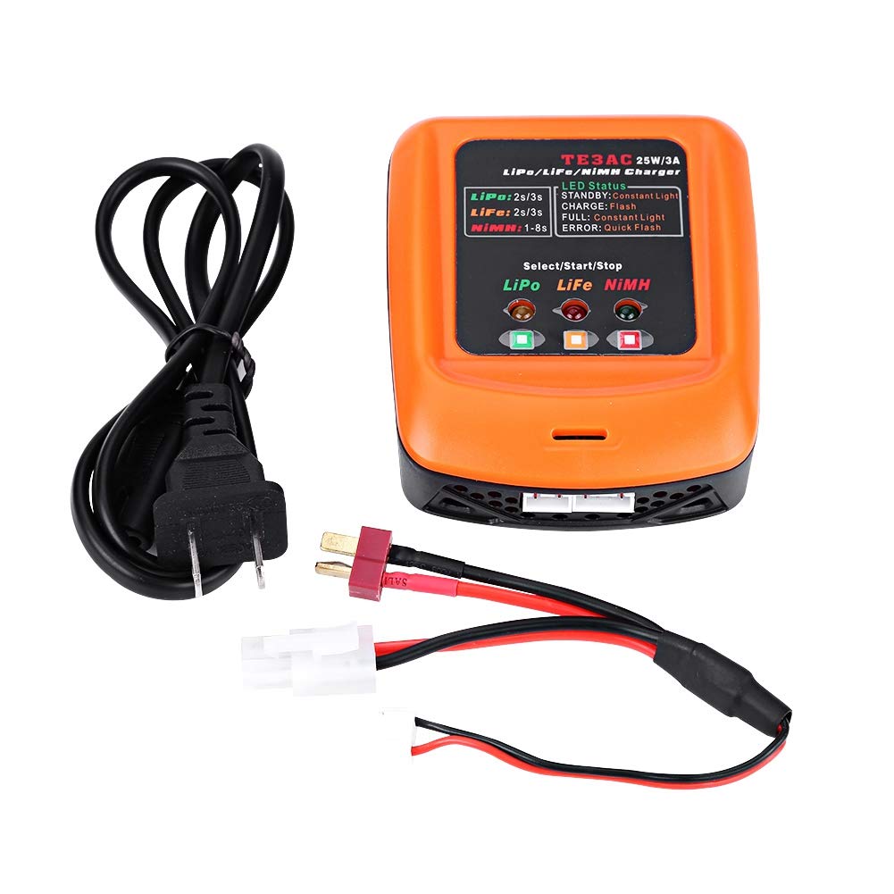 25W 3A RC Battery Charger for 2S/3S LiPo & 1-8S NiMH Batteries - Professional Remote Controller Accessory for RC Cars, Drones & Toys - Fast Charging & Safe Protection