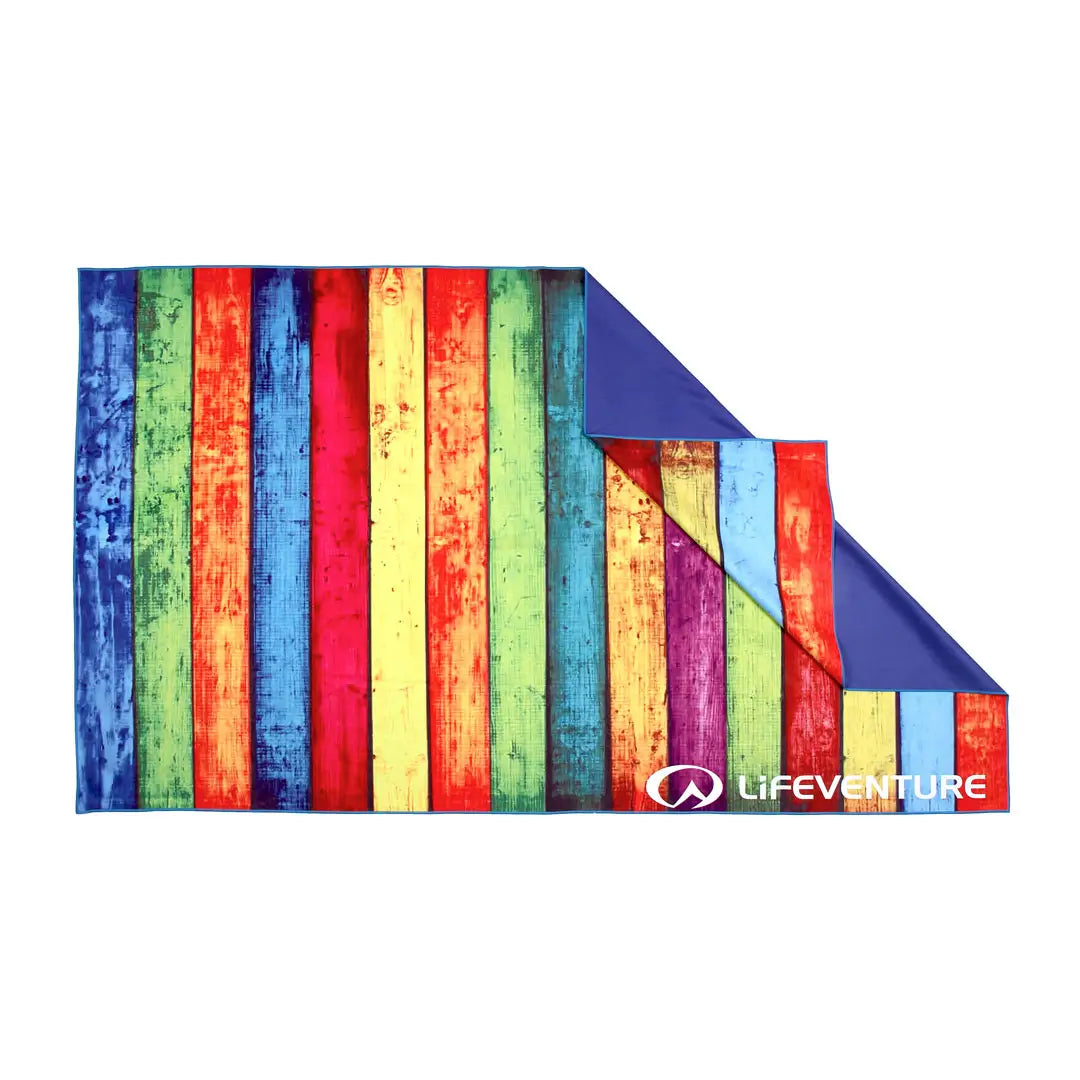 Lifeventure Soft Fiber Printed Travel Towels - Quick Dry, Lightweight & Compact for Camping, Hiking, Beach & Gym