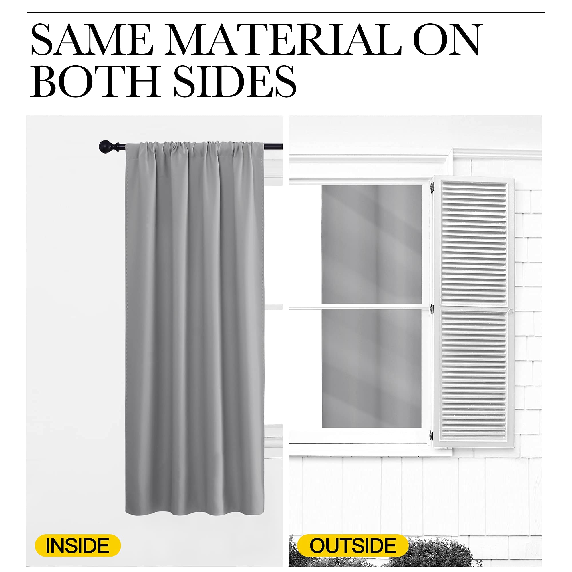 Thermal Insulated Blackout Curtains for Bedroom - Archu Rod Pocket Polyester Drapes, 60x45 Inches, Dark Chocolate, 1 Panel - Perfect for Privacy Protection, Light Blocking & Energy Saving in Living Room, Nursery or Office