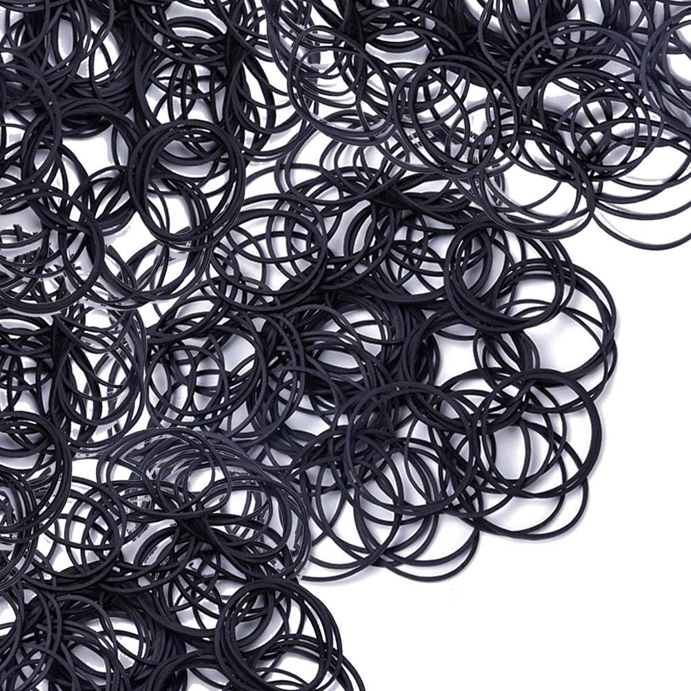 AMUU 300pcs Small Black Rubber Bands Size 16 - Elastic Hair Ties for Office, School, Home & DIY Crafts | Multipurpose Stretchable Bands for Organizing, Securing & Hair Styling