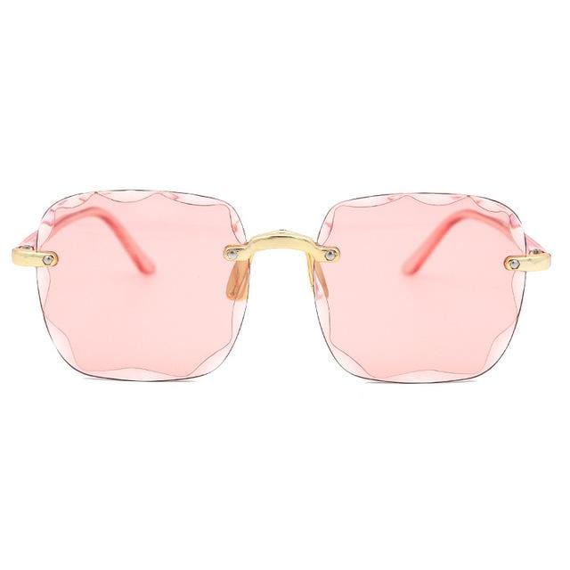 Stylish Women's Square Frameless Sunglasses UV400 Protection - Perfect for Driving, Beach & Outdoor Activities