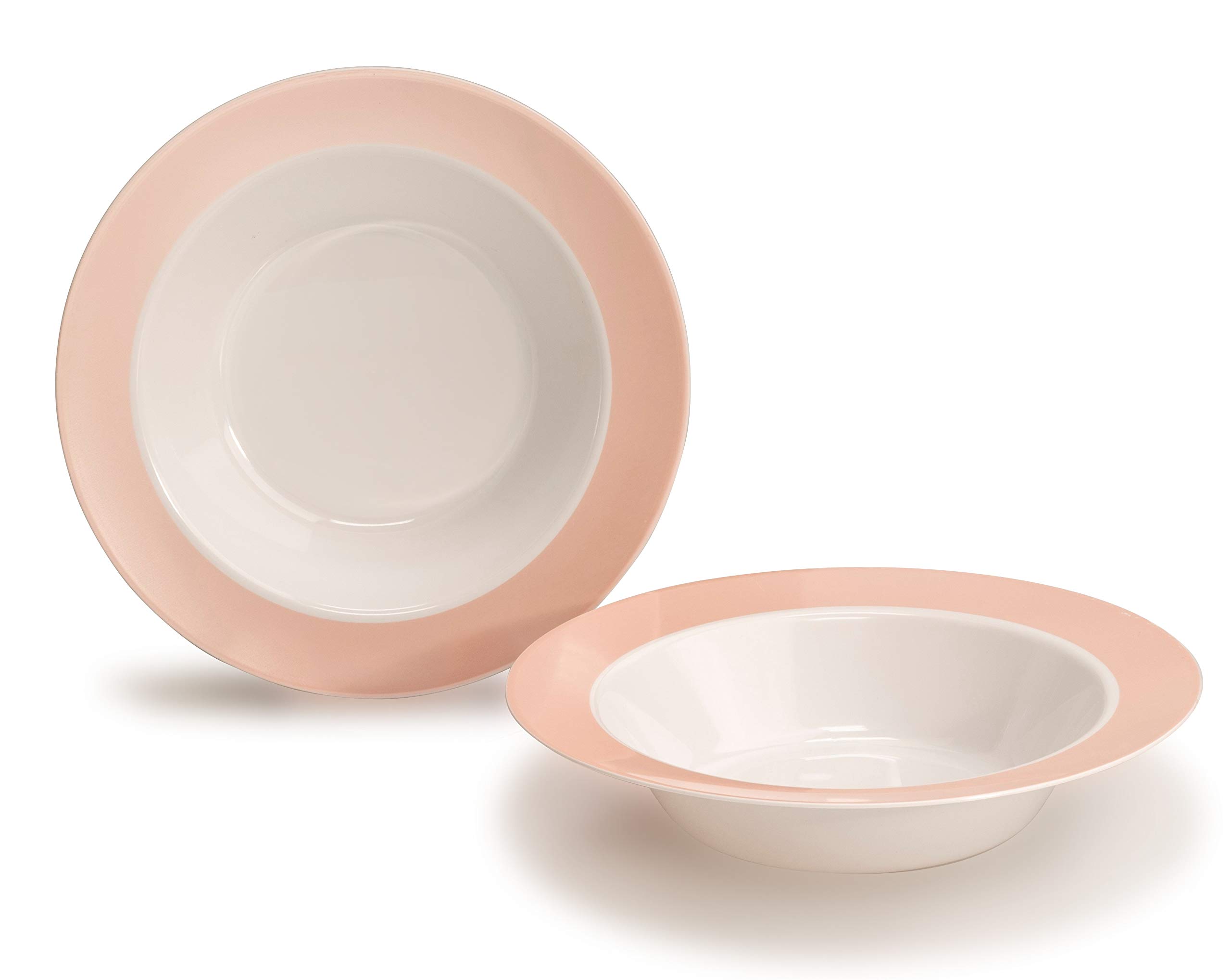 240 Pack Disposable Plastic Bowls 12oz - Wedding Party Supplies, Soup Bowls in White & Pearled Blush Pink - Perfect for Events, Catering, Picnics & Family Gatherings
