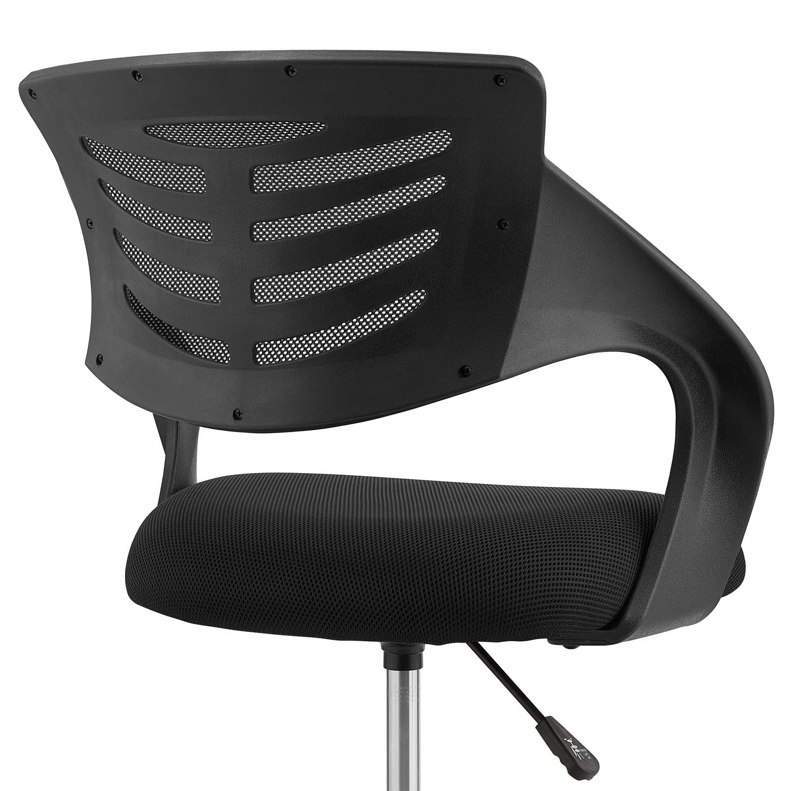 Modway Thrive Adjustable Drafting Chair - Ergonomic Tall Office Chair for Standing Desks, Black - Perfect for Architects, Artists & Home Office Workspaces