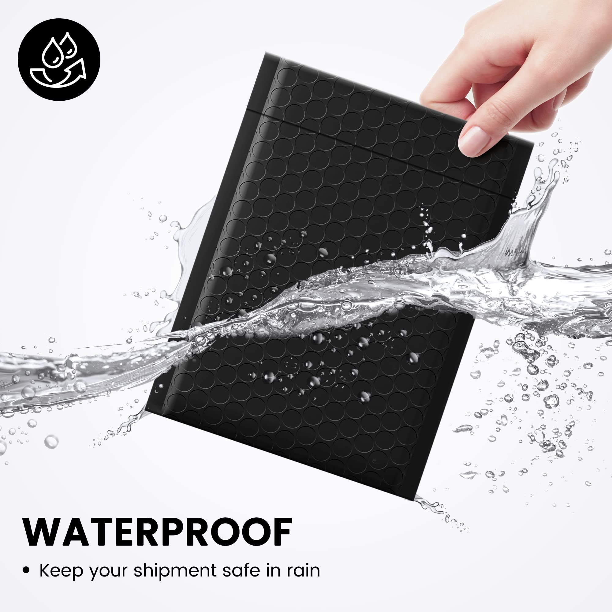 Fuxury 6x10 Inch Bubble Mailers 600 Pack - Black Padded Shipping Envelopes (6x9