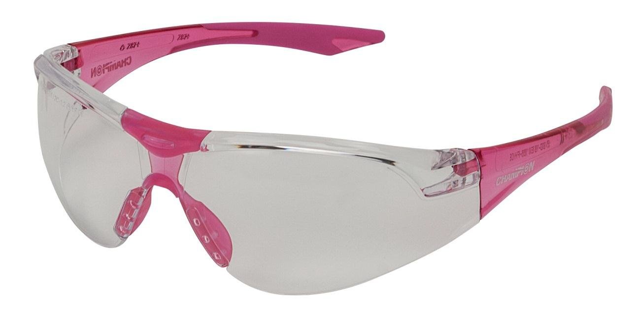 Champion Youth Shooting Glasses - Clear Ballistic Lenses with Pink Temples for Range & Target Practice | Protective Eyewear for Young Shooters & Hunters | Ideal for Outdoor Sports, Training & Safety