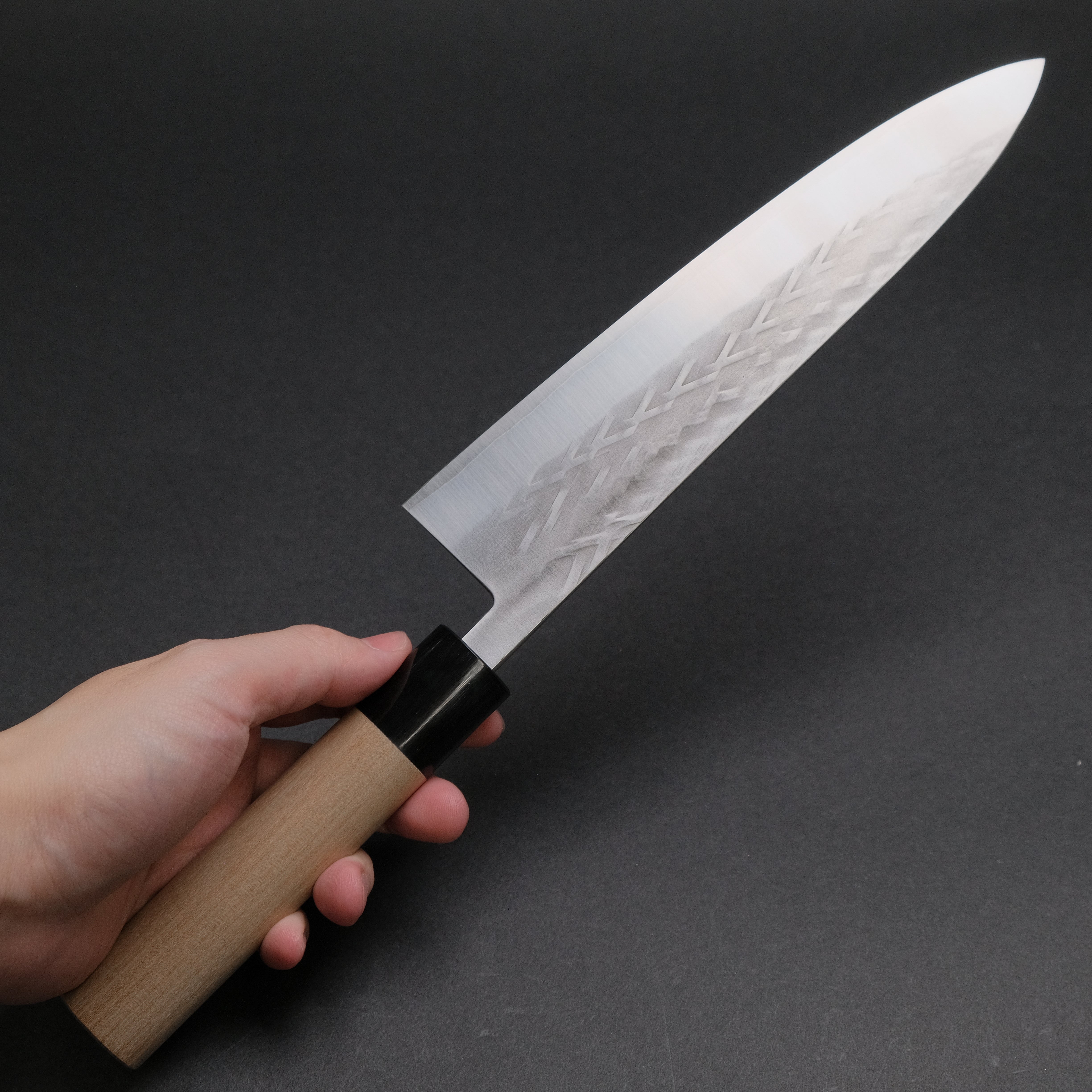 Hitohira TD SLD Tsuchime Gyuto 210mm Japanese Chef Knife with Ho Wood Handle - Professional Kitchen Knife for Slicing, Dicing & Meat Cutting