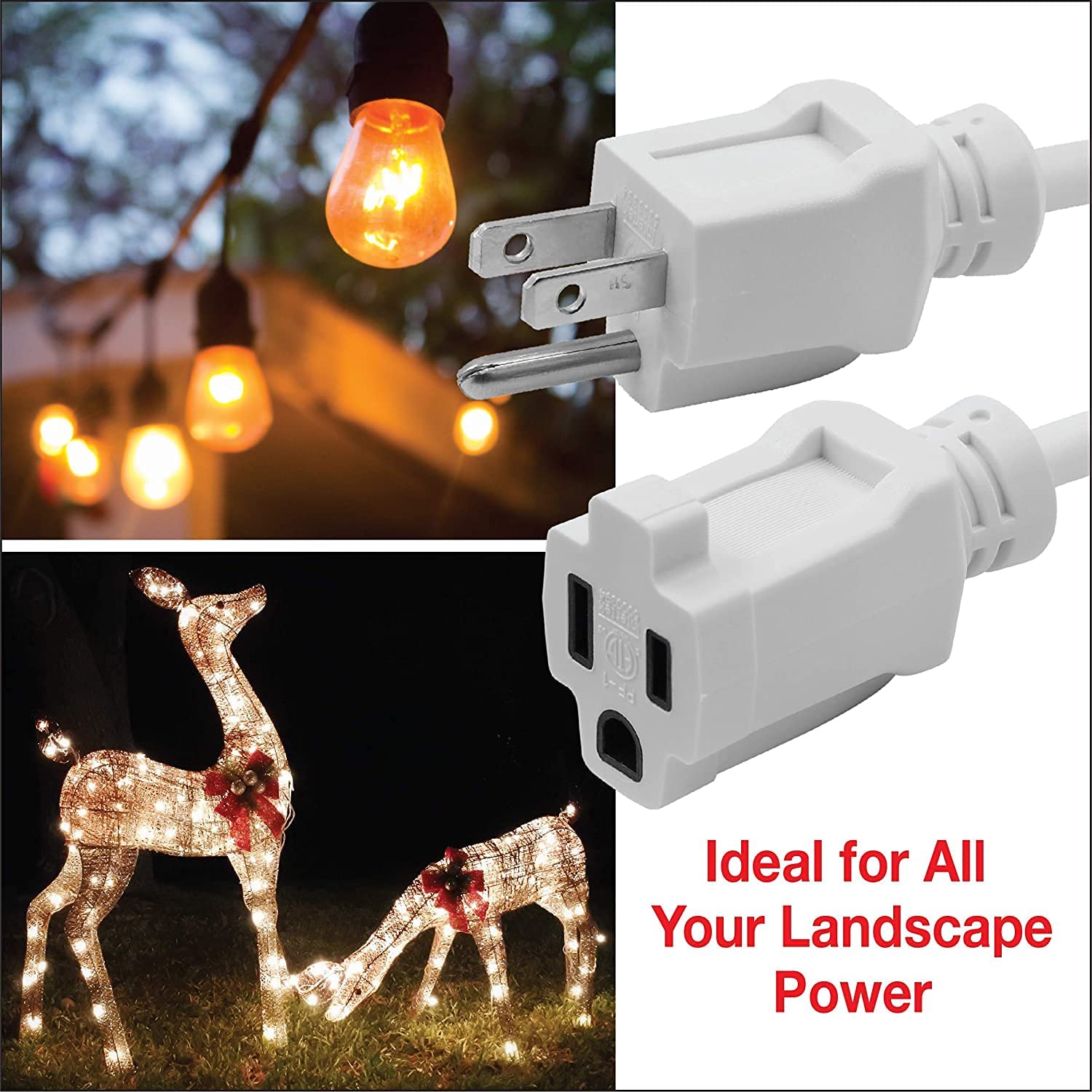 **Outdoor Lighting Timer with 12 ft Extension Cord - Waterproof, Heavy Duty, Programmable for Garden, Patio & Holiday Lights - CPCO95005**