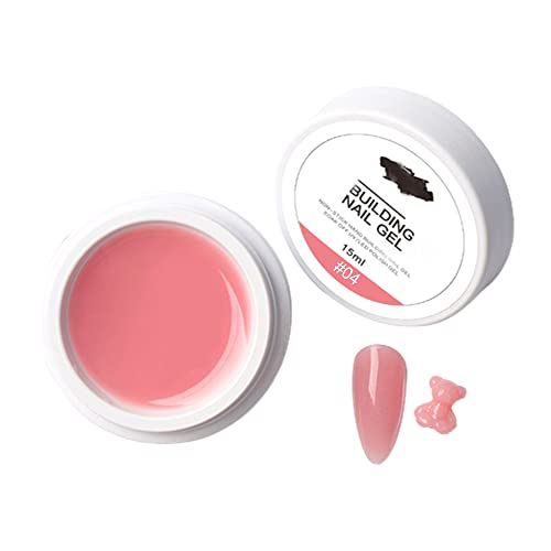 Nail Extension Builder Gel - 15ml Solid Nail Glue for 3D Sculpture & Carving | Professional DIY Nail Art Polish for Beginners | Perfect for Home Manicure & Salon Use (Nude Pink)