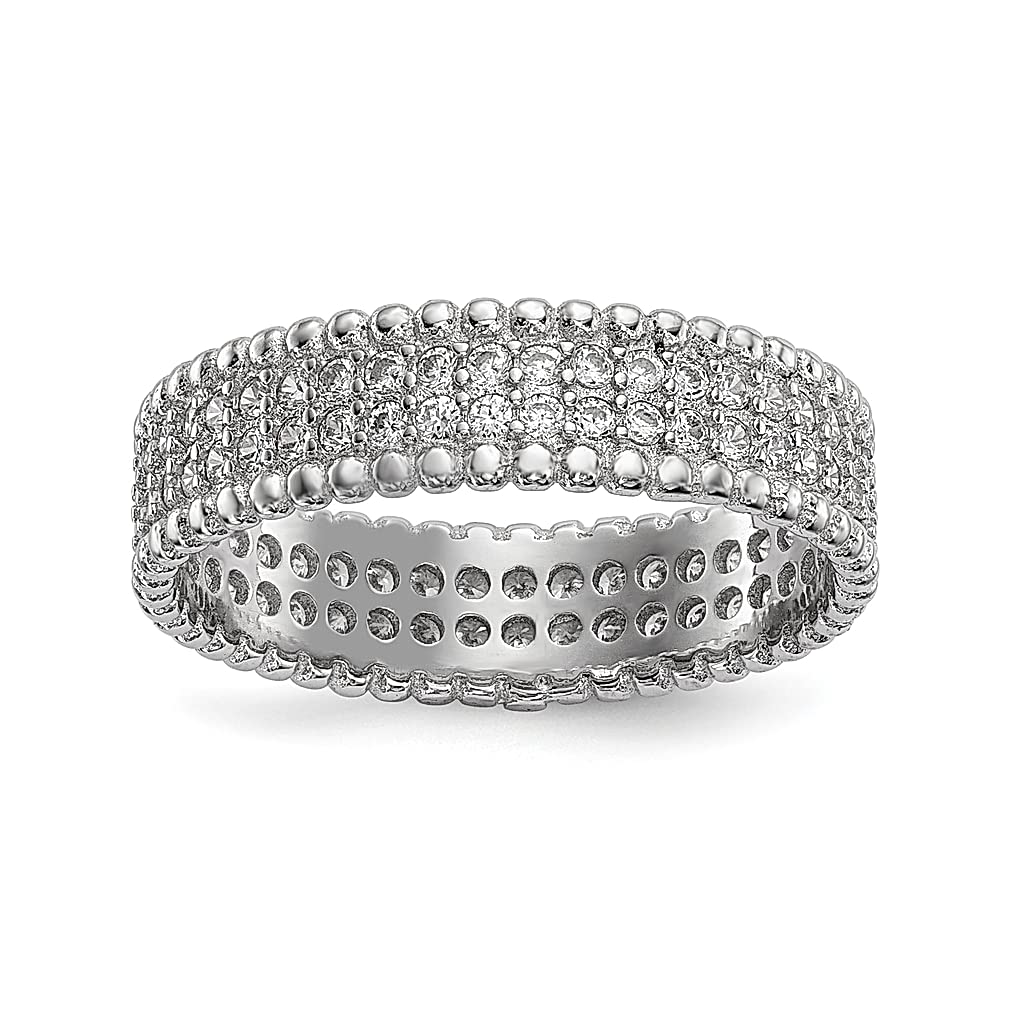 925 Sterling Silver Cubic Zirconia 5mm Wedding Ring Band - Stackable Fine Jewelry for Women, Elegant Gift for Her - Perfect for Anniversaries, Engagements & Everyday Wear