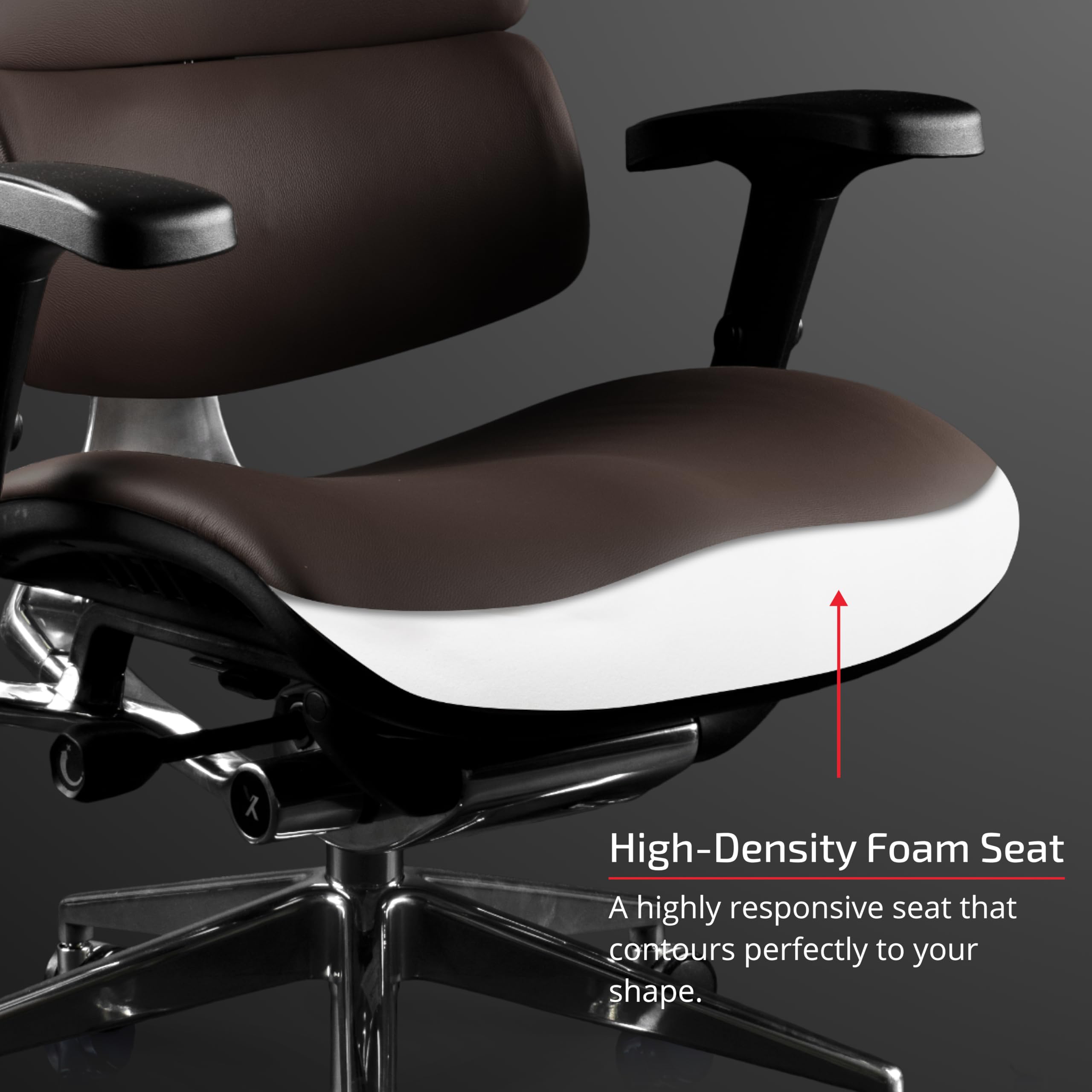 Premium X-Chair X4 Ergonomic Executive Office Chair - Genuine Brown Leather, Adjustable Lumbar Support & Floating Recline Technology | Ideal for Home Office, Corporate Boardrooms & Professional Workspaces