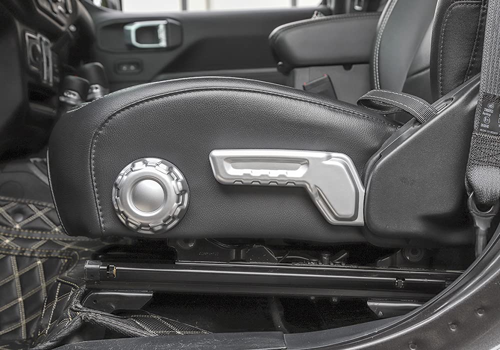 Jeep Wrangler JL & JT Gladiator 2018+ ABS Seat Adjustment Button Cover Trim - Silver Interior Accessories | Perfect for Off-Roading & Daily Driving Customization