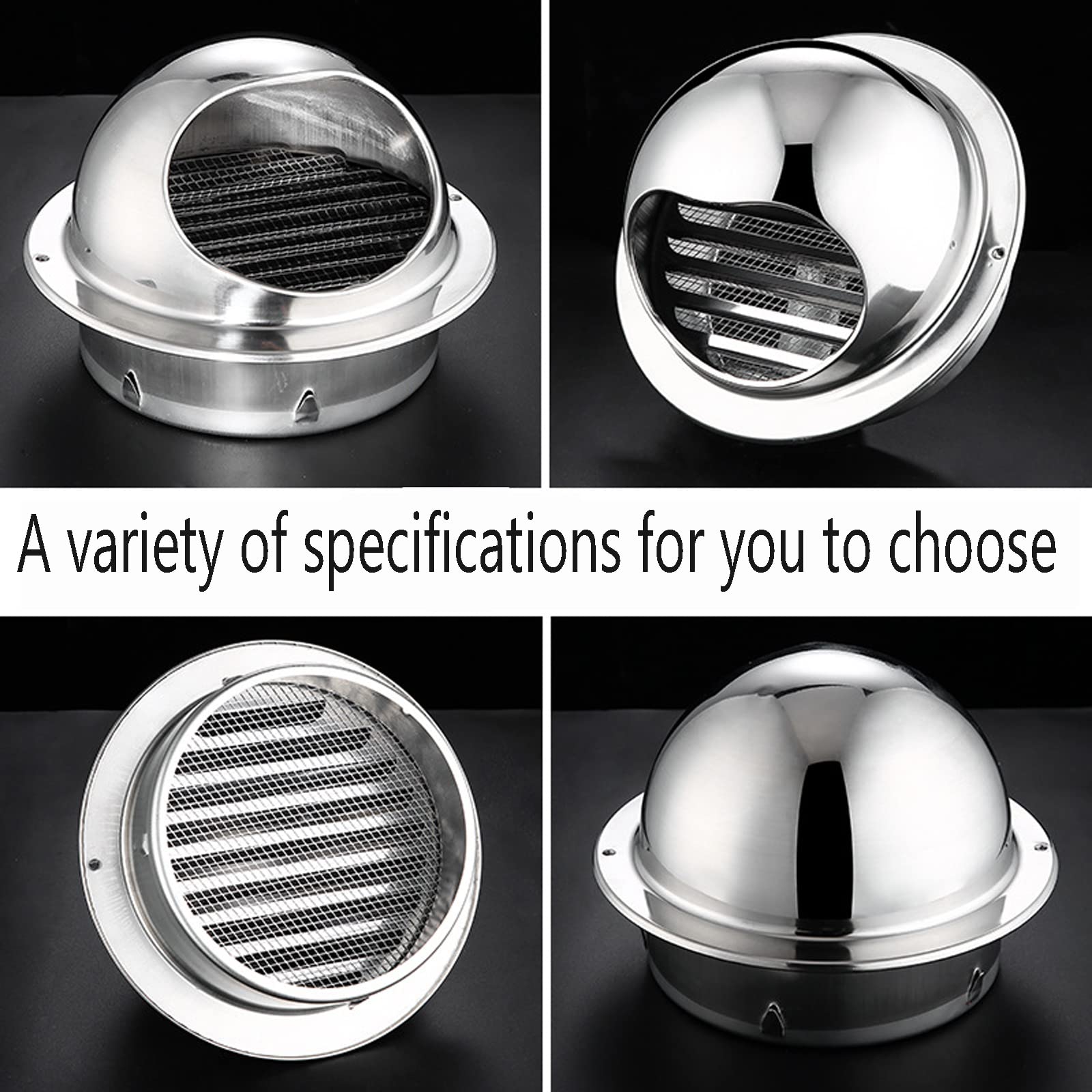 Premium 304 Stainless Steel Round Air Vent with Fine Mesh Grill - 80mm/3.15in Wall Mounted Ventilation Cover for Kitchen, Bathroom & HVAC Systems - Durable & Rustproof Circular Air Extractor