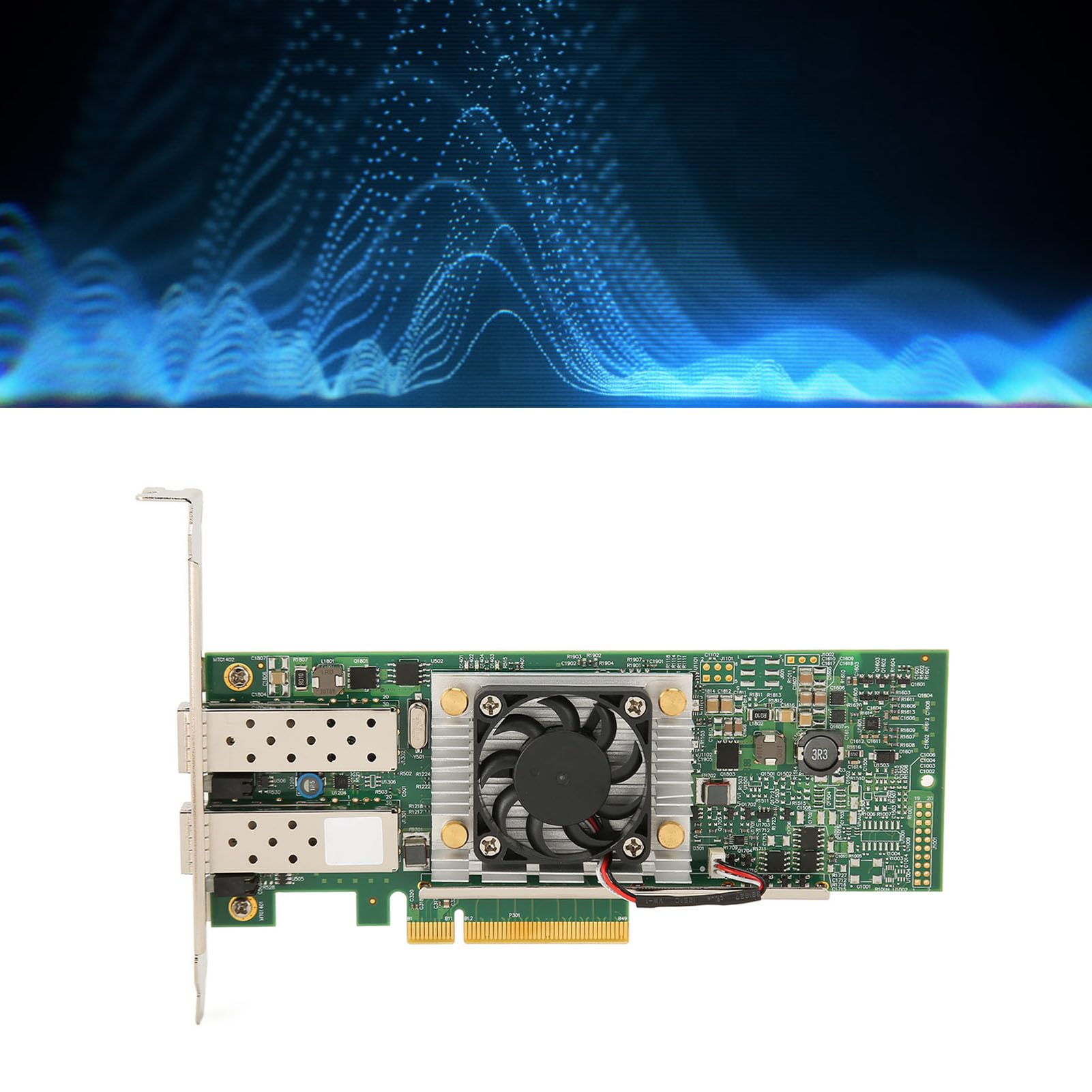 Goshyda BCM57810S Dual Port SFP+ 10GbE PCIe X8 Ethernet Converged Network Adapter with Cooling Fan - High Performance Multifunction Server & Desktop Network Card for Data Centers, Cloud Computing, and High-Speed Networking