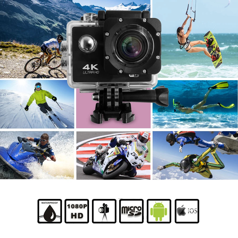 Affordable HD Sports Action Camera - Waterproof & Shockproof for Outdoor Adventures, Vlogging, and Extreme Sports