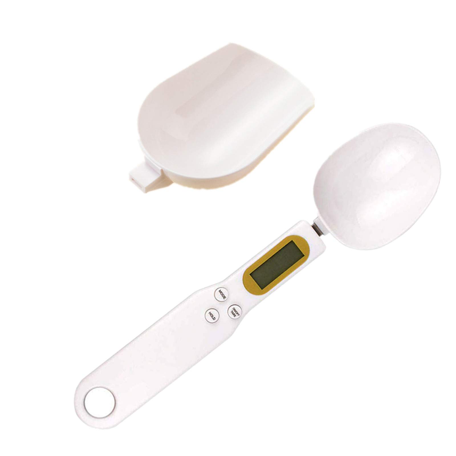 Digital Kitchen Scale Spoon - 500g/0.1g Precision LCD Measuring Spoon with Removable Double Heads, Washable Electronic Weighing Cup for Baking, Cooking & Meal Prep | Perfect for Home Chefs & Bakers (White)