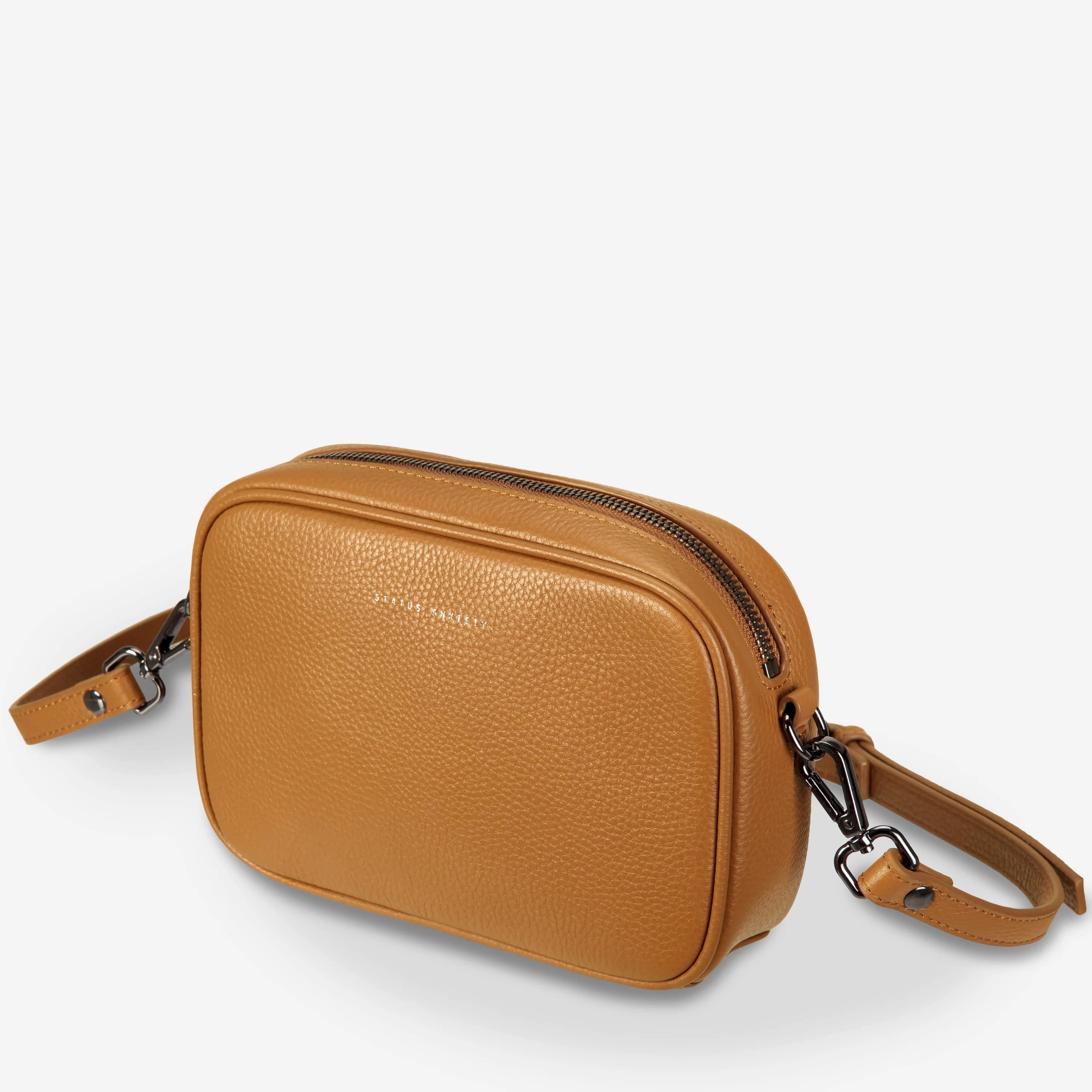 Status Anxiety Plunder Bag in Tan - Stylish Leather Crossbody Bag for Women | Perfect for Work, Travel & Everyday Use