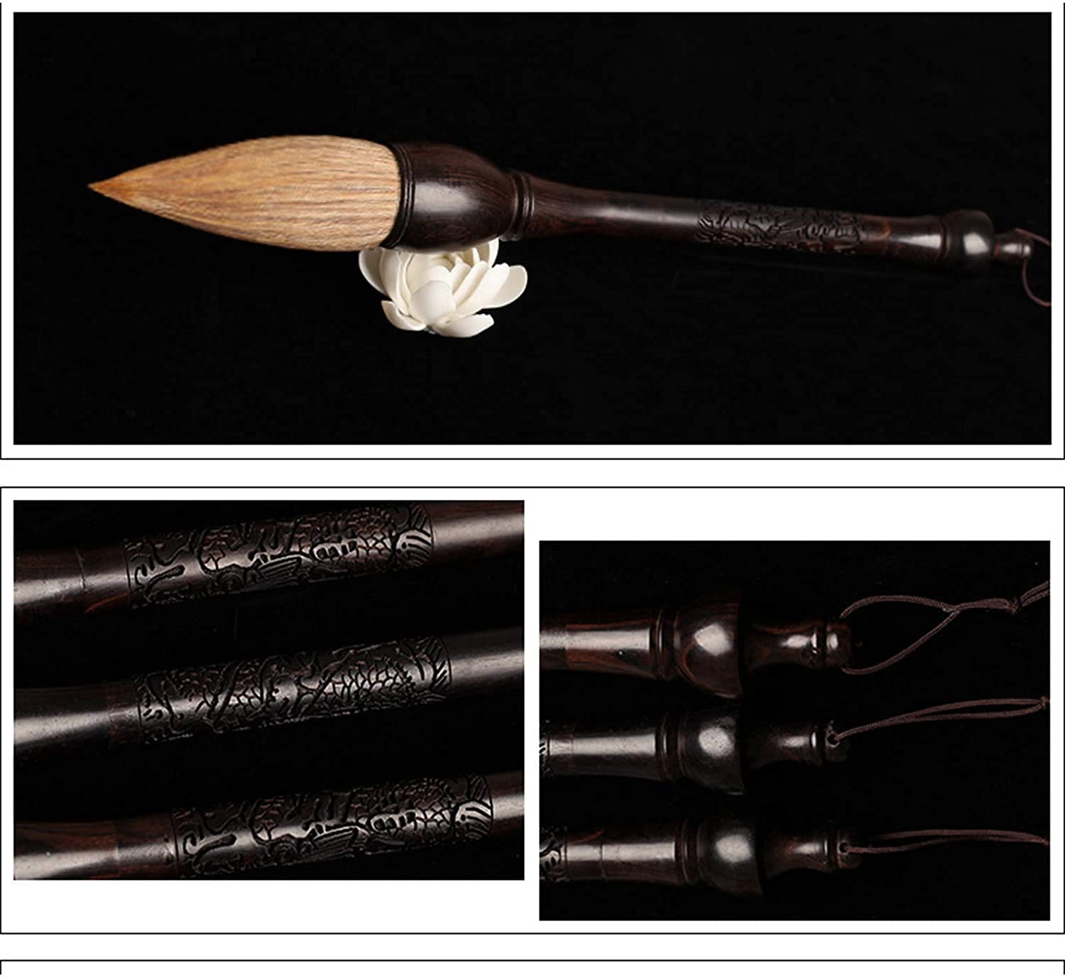 Premium Chinese Calligraphy Brush - Sandalwood Handle for Writing & Sumi Painting | Art & Meditation