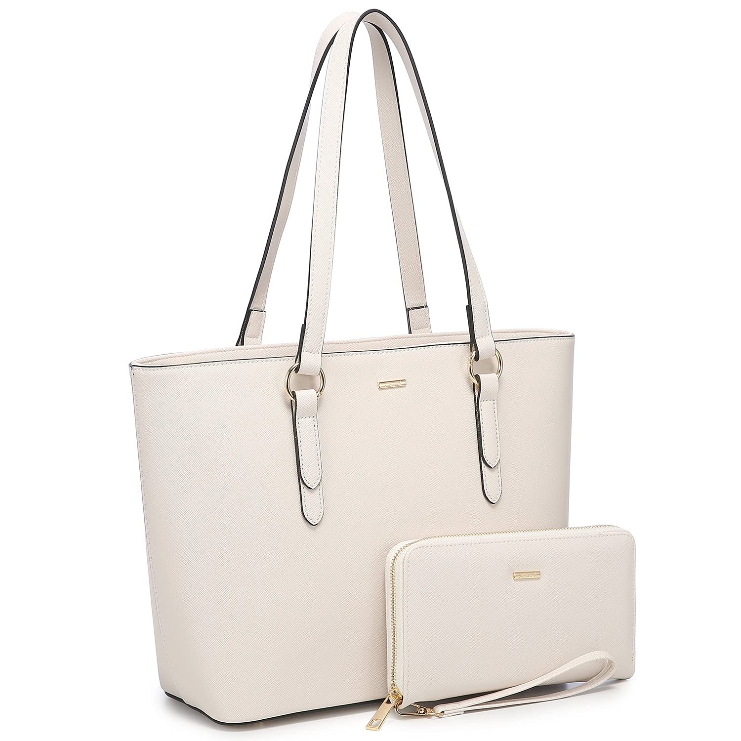 LOVEVOOK Women's Leather Tote Bag and Wallet Set - Stylish Work Purse & Shoulder Handbag with Matching Wallet (2-Piece Set) - Perfect for Office, Travel, and Everyday Use