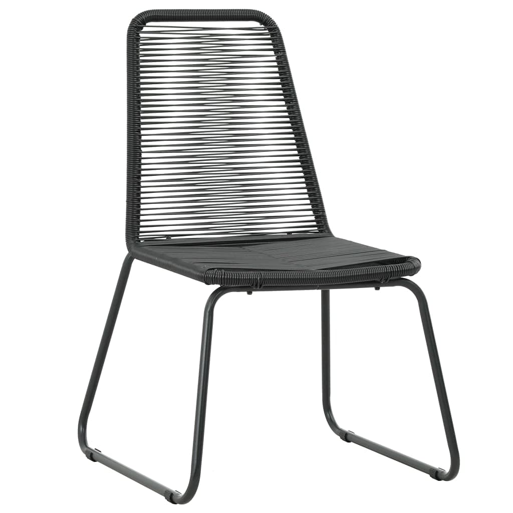 3-Piece Black PVC Rattan Outdoor Furniture Set - Patio Dining Lounge Chairs with Snack Table for Garden, Backyard, Balcony & Poolside (Fast Shipping) | Perfect for Outdoor Entertaining & Relaxation