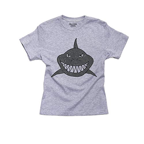 Cute Cartoon Great White Shark T-Shirt for Kids - Soft Cotton Youth Tee with Big Teeth Design - Perfect for Beach, Pool, and Summer Outfits