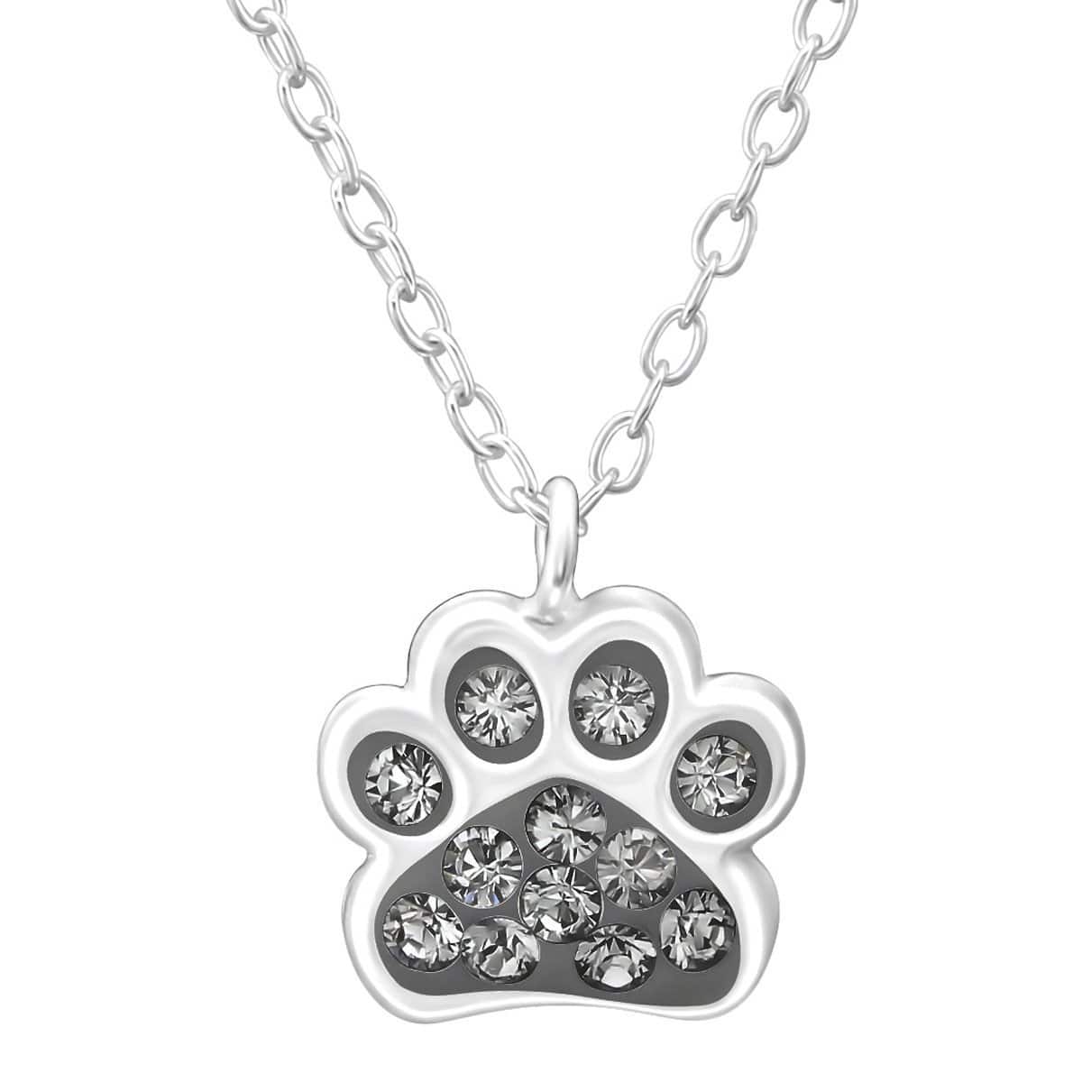 Sterling Silver Paw Print Necklace for Kids - Cute Animal Jewelry Gift for Girls & Boys - Perfect for Birthdays, Holidays & Everyday Wear
