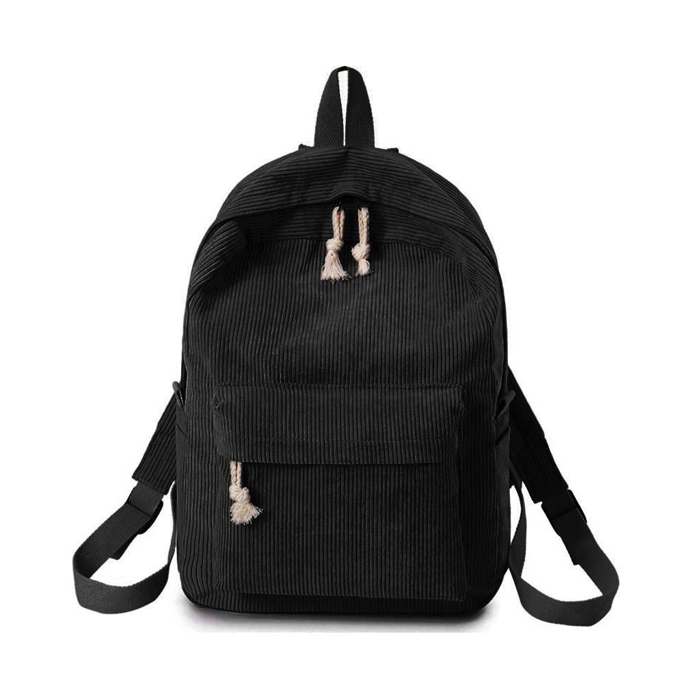 Corduroy Striped Backpack for School Teens - College & High School Book Bag for Boys & Girls