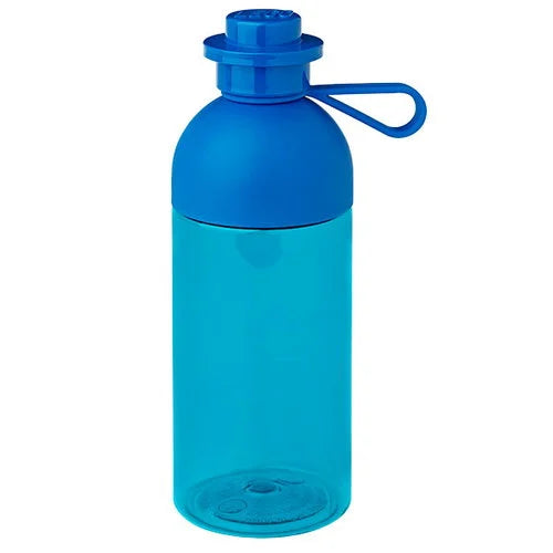LEGO Compatible 0.5L Transparent Blue Water Bottle - Perfect for School, Gym & Outdoor Activities