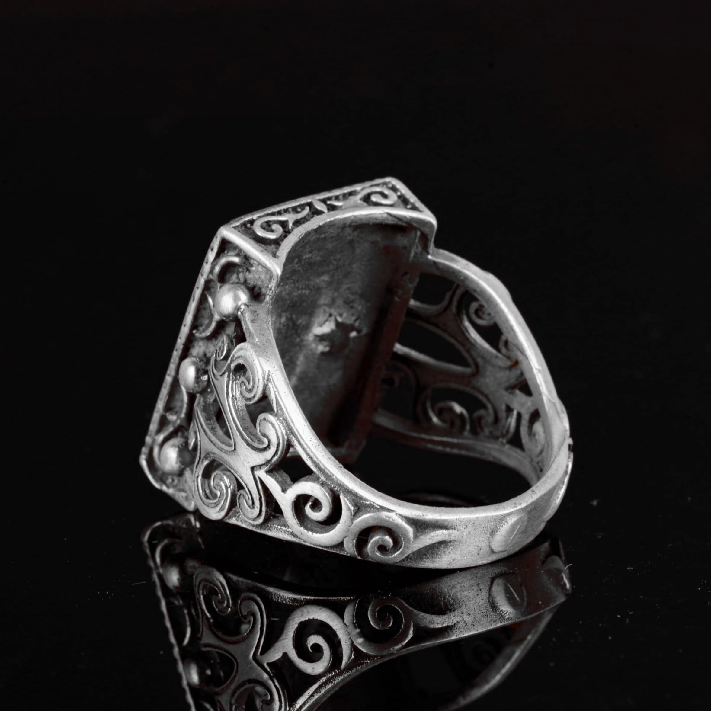 Lily of the Valley Ring for Men - 925 Sterling Silver Fleur-de-Lis Band Jewelry - Perfect for Weddings, Anniversaries & Gifts