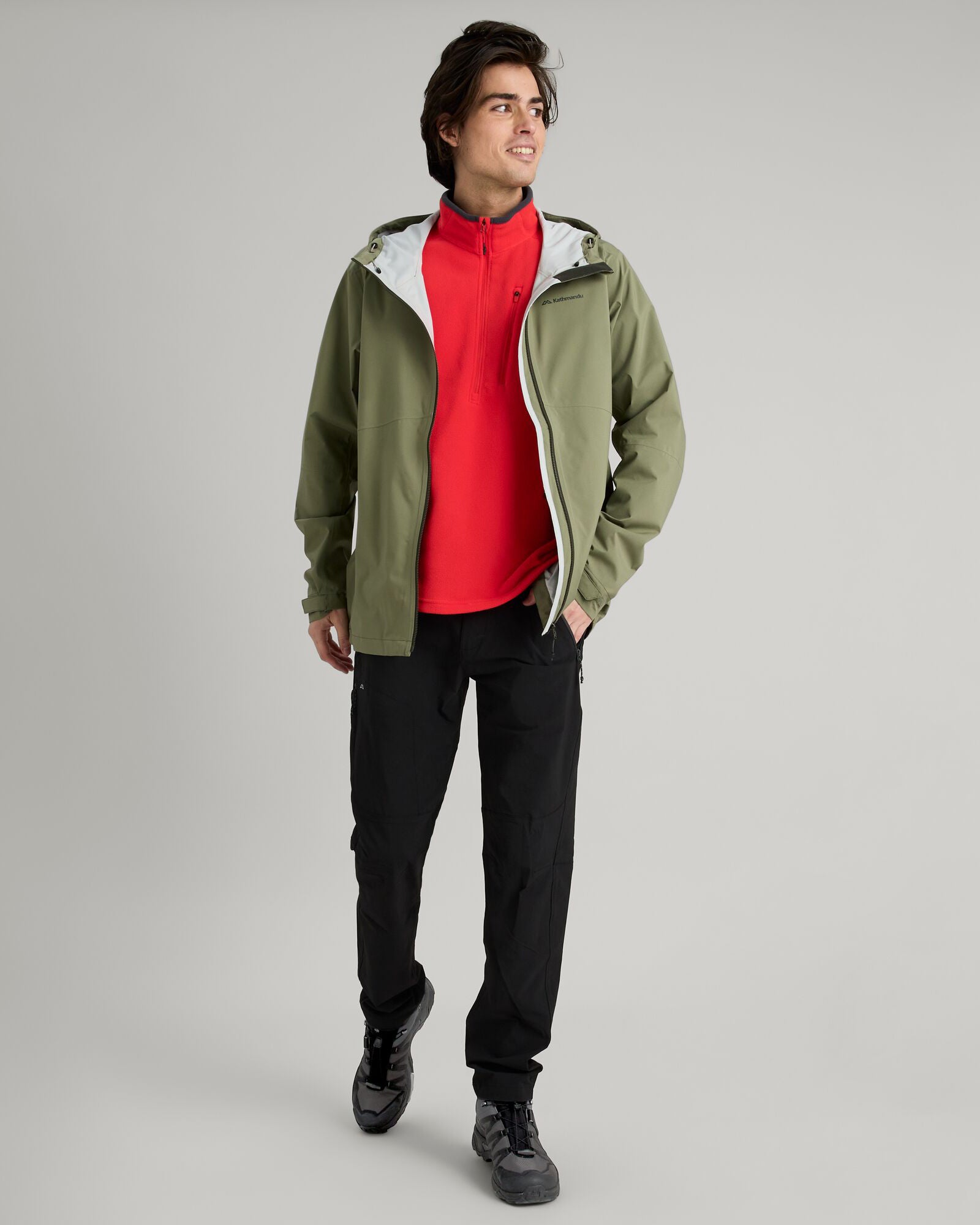 Men's Waterproof Hiking Rain Jacket - Lightweight Stretch 2.5 Layer Shell for Outdoor Adventures (Beech Color) - Perfect for Camping, Backpacking & Mountain Trekking